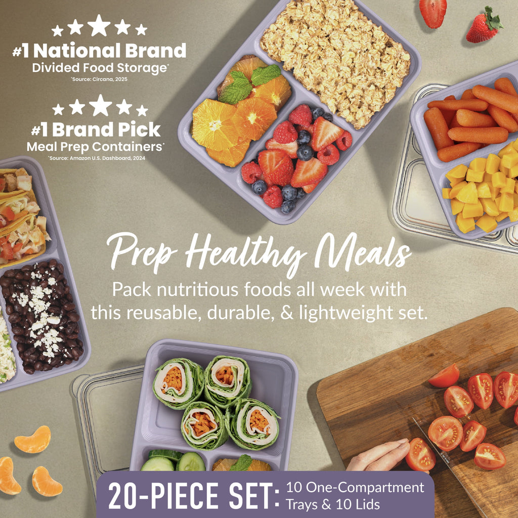 Bentgo Prep 3-Compartment Meal Prep Containers with Lids, PFAS & BPA Free Materials, Durable, Microwave, Freezer, & Dishwasher Safe To Go Fo - Image 2