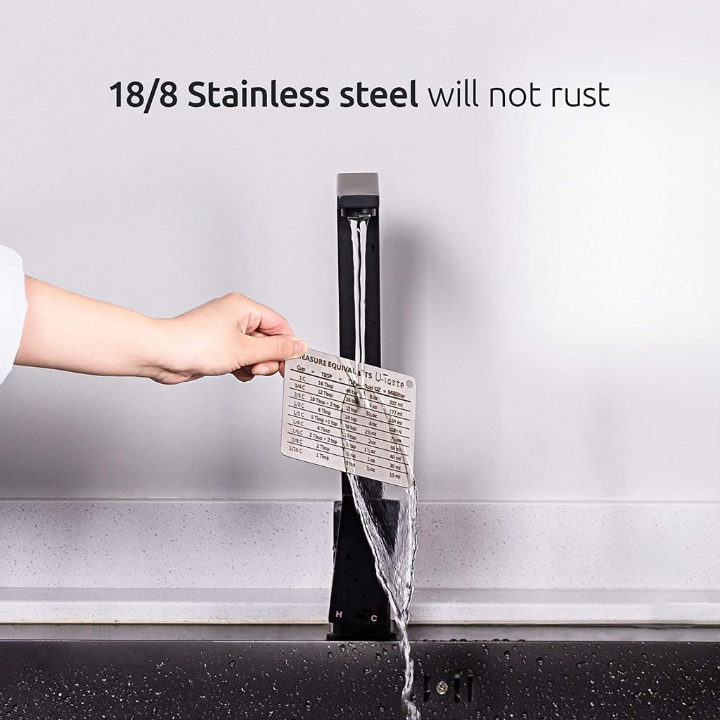 U-Taste Professional Measurement Conversion Chart Refrigerator Magnet in 18/8 Stainless Steel, Converts Cups, Tbsp, Tsp, Fl Oz & Ml. - Image 3