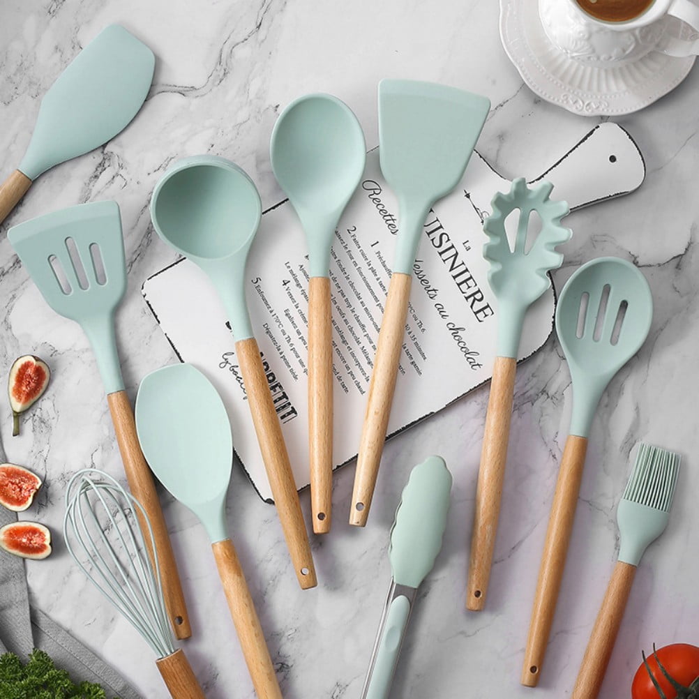Silicone Cooking Utensil Set, Fungun Non-stick Kitchen Utensil 11 Pcs Cooking Utensils Set, Heat Resistant Cookware - Image 2