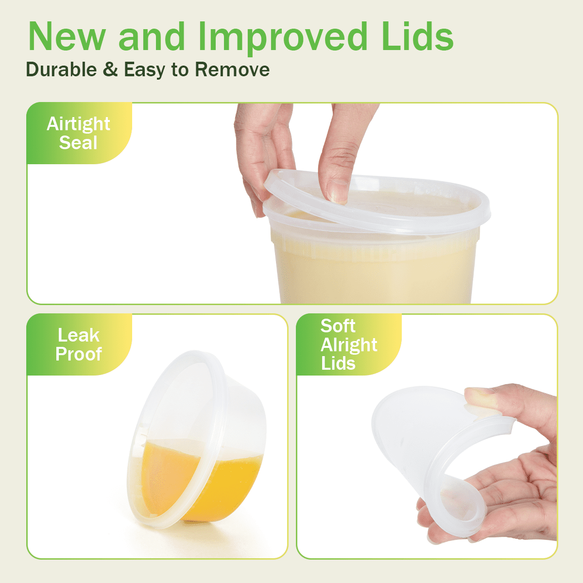 with Lids 48 Sets, Food Storage with Lids, Soup for Restaurant, Stackable Plastic , Meal Prep , Leakproof, Freezer/Di... - Image 5