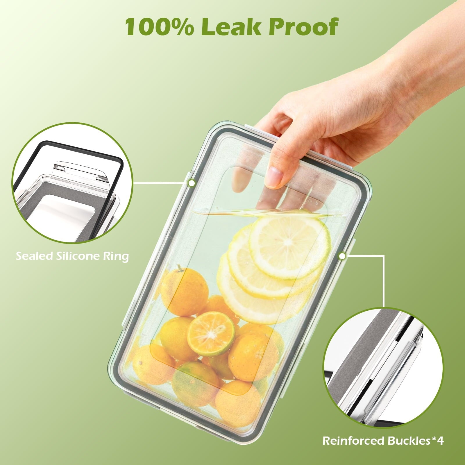 with Lids, 52 Piece Leak Proof Clear Plastic Container for , BPA-Free, Meal Set, Meal Prep Container Stackable , PP+S... - Image 5