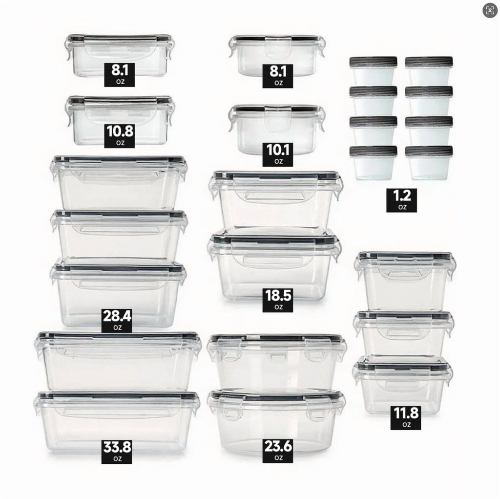 50 Piece Variety Pack Food Storage Containers with Lids - Plastic Leak-Proof BPA-Free - Food Meal Prep Tupperware (24... - Image 2