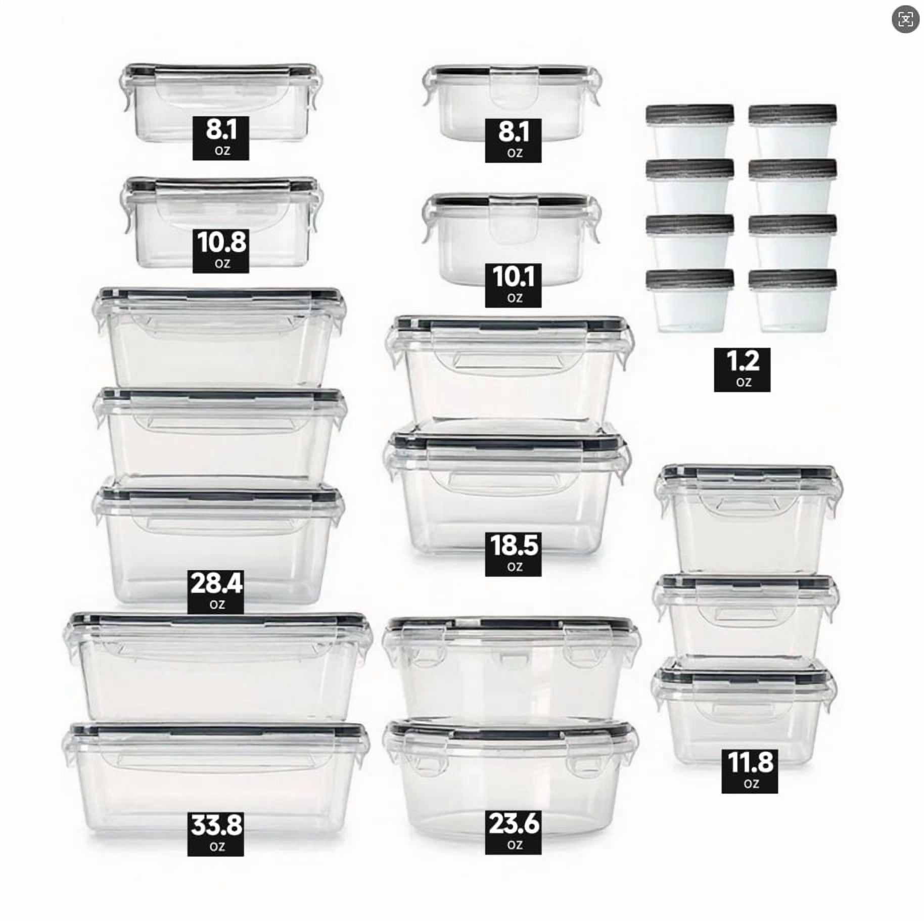 50 Piece Variety Pack Food Storage Containers with Lids - Plastic Leak-Proof BPA-Free - Food Meal Prep Tupperware (24... - Image 2
