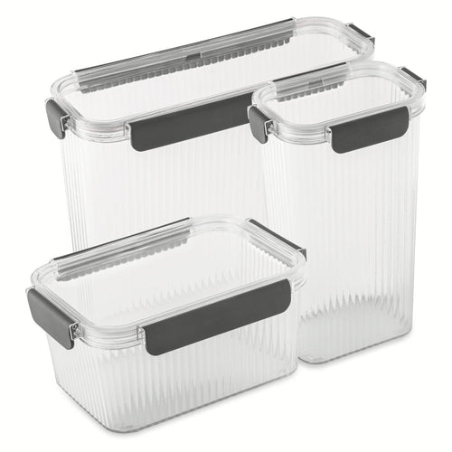 (2 pack) Thyme and Table 6-Piece Clear Ribbed Food Storage Container Set - Image 2