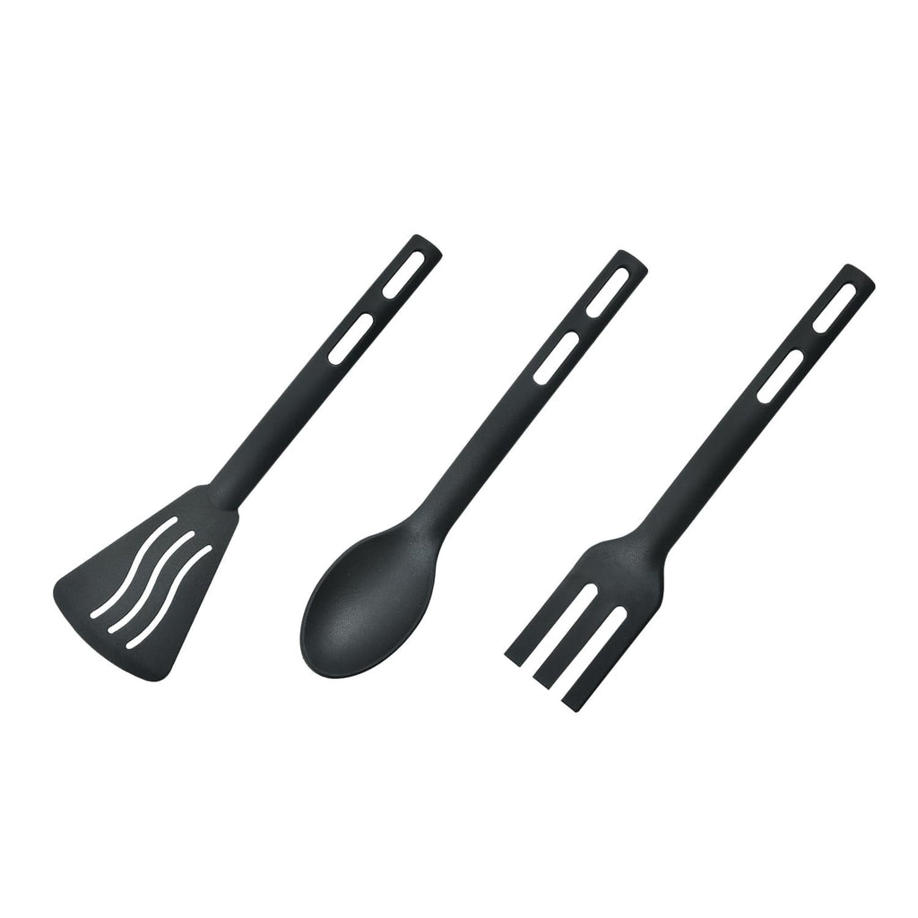 3 PCS Anti-Scratch Nylon Kitchen Utensils Set, Kitchen Cooking Tools Mini Nylon Kitchen Utensils Set Slotted Turner Solid Spoon Fork Childre
