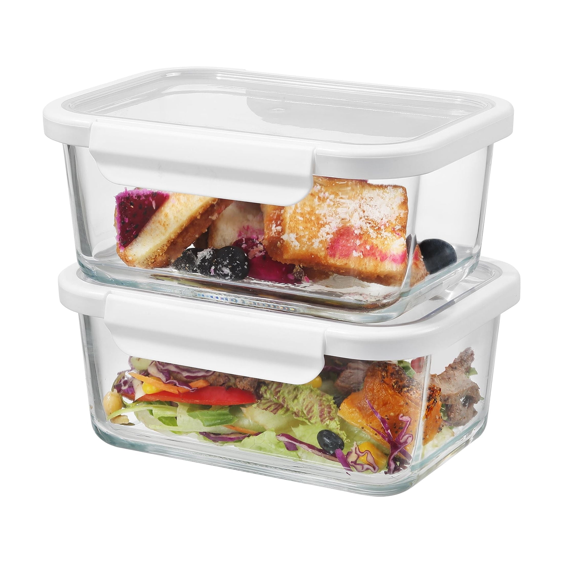 Better Homes & Gardens 4Cup Rectangle Glass Food Storage Container with Tritan Lid. Set of 2, 4 Pieces, Designed to Help with Pantry Storage - Image 2