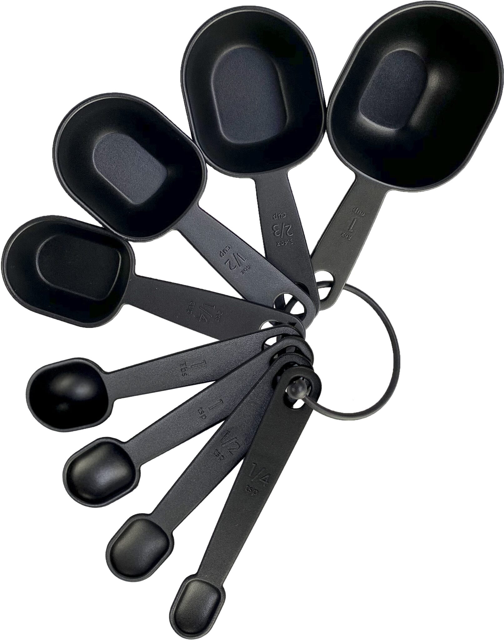 (3 pack) Mainstays 8-Piece Kitchen Measuring Cup & Spoon Set, Raised Measurements, Black, Polypropylene - Image 2