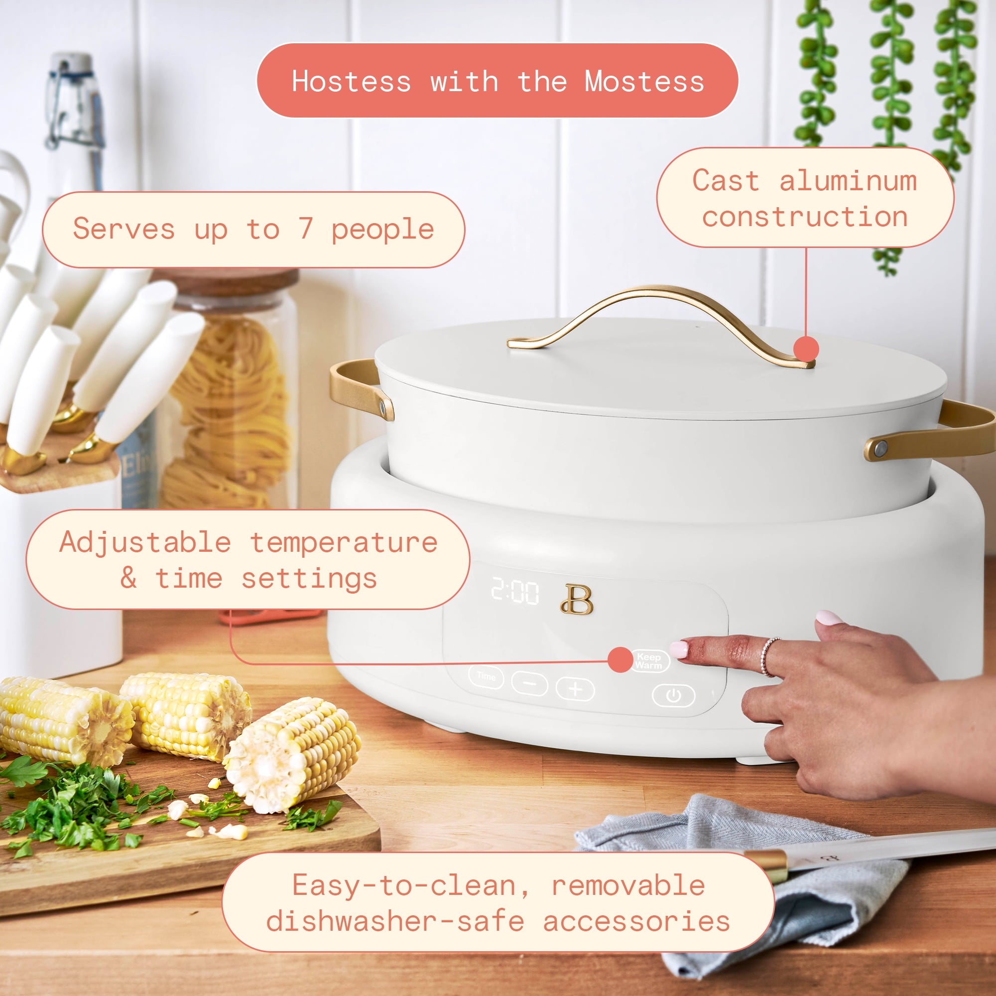 10 in 1, 6 Qt Electric Multi-Cooker, White Icing - Image 6