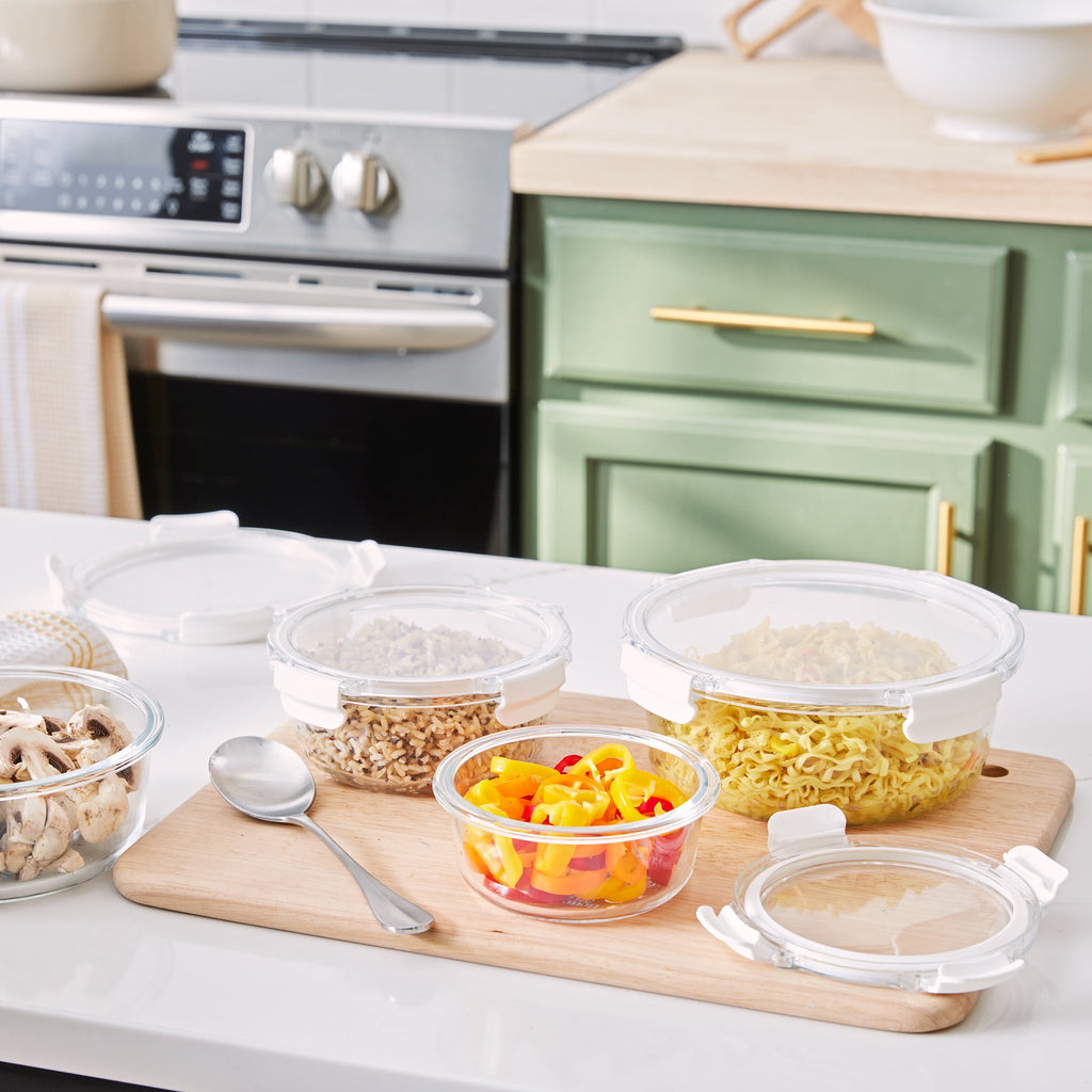 Better Homes & Gardens Round Glass Food Storage Container with Tritan Lid. Set of 4, 8 Pieces - Image 3
