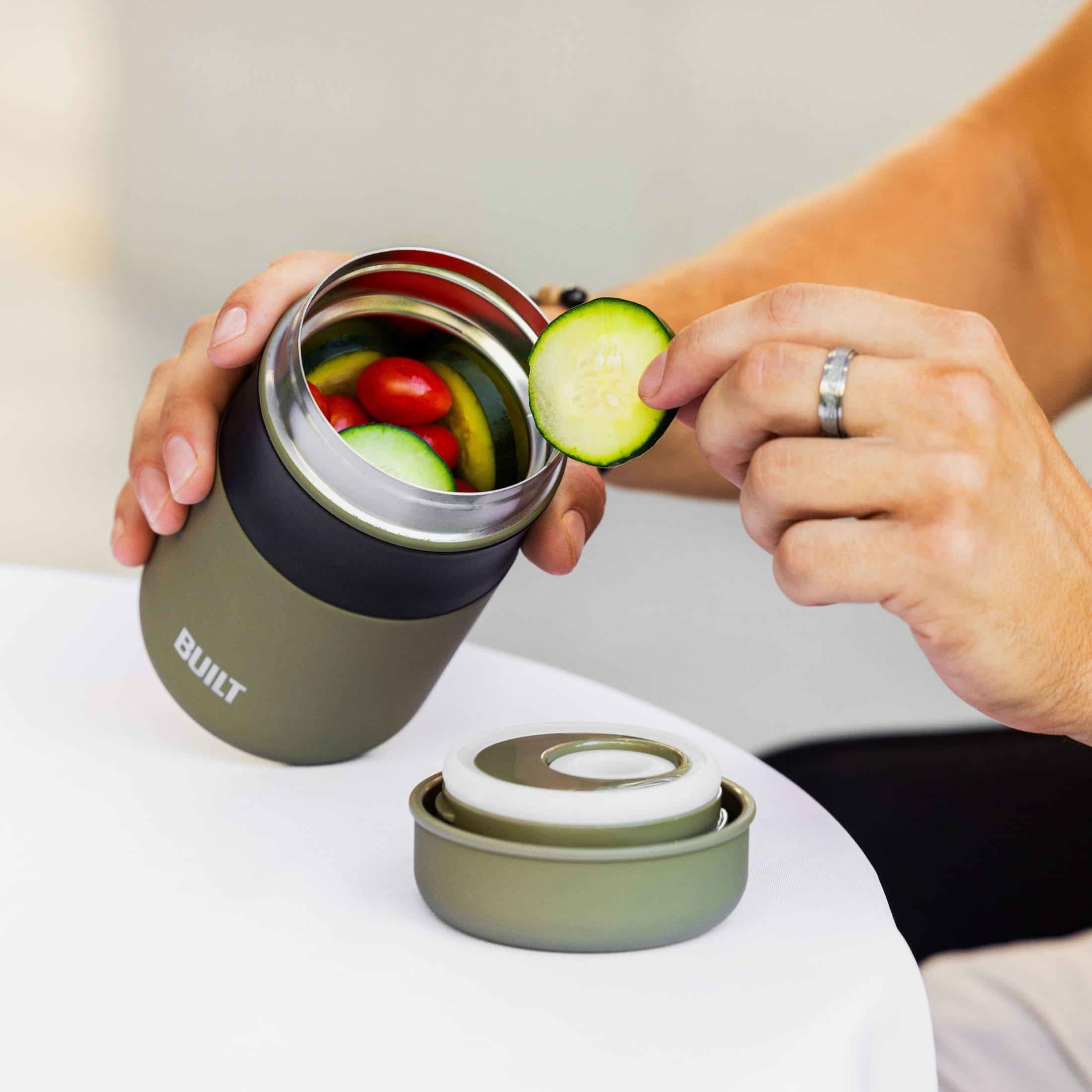 16 oz Double-Wall Vacuum Insulated Food Jar, Sage Green - Image 2