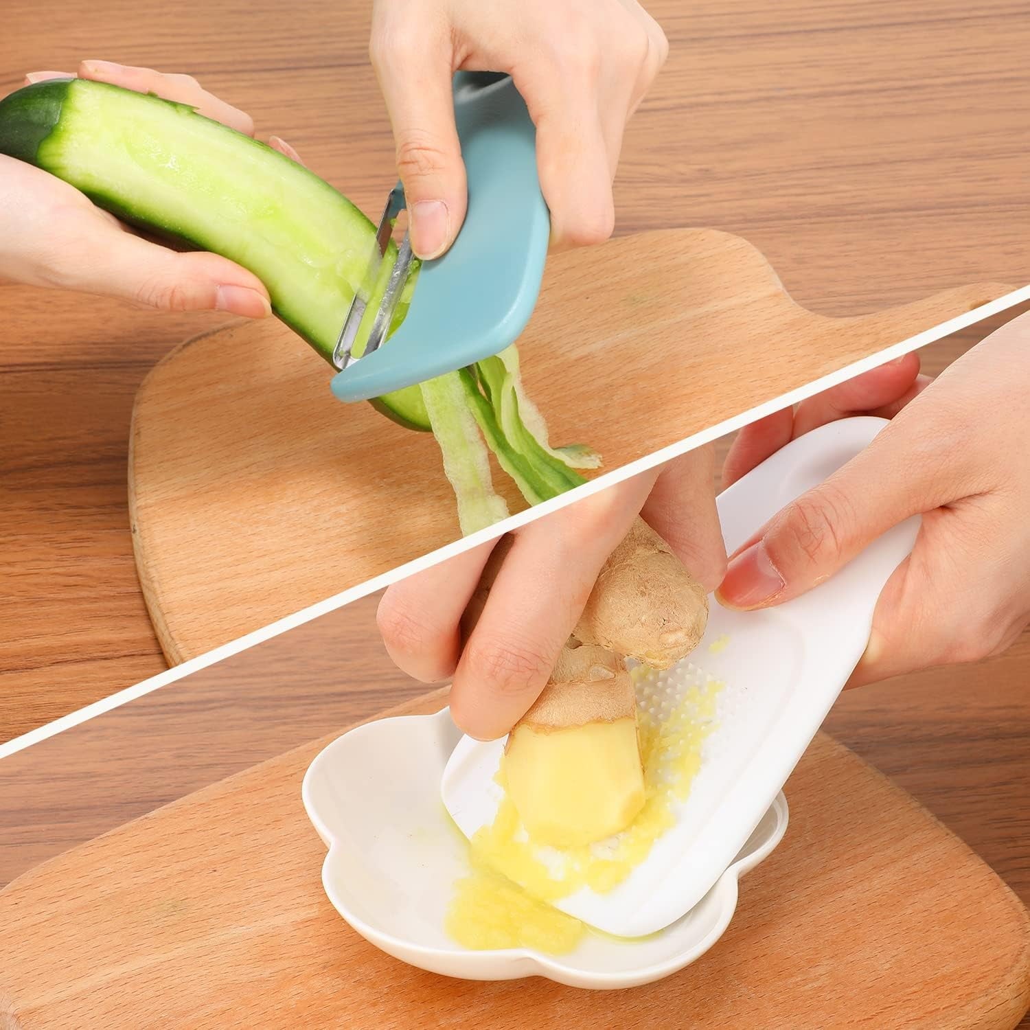Kitchen Gadgets Set, Cooking Utensils Set Cheese Grater, Bottle Opener, Pizza Cutter, Fruit/Vegetable Peeler, Garlic/... - Image 5