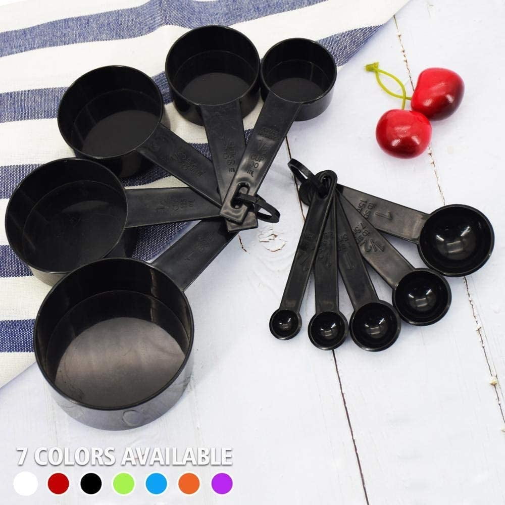 10pcs 7 Color Measuring Cups And Measuring Spoon Scoop Silicone Handle Kitchen Measuring Tool (Color : Purple) - Image 2