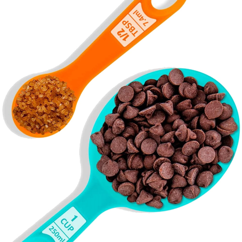 12 Pcs Plastic Measuring Cups and Spoons Set,Colored Kitchen Measure Tools, Great for Baking and Cooking(Random Color) - Image 4