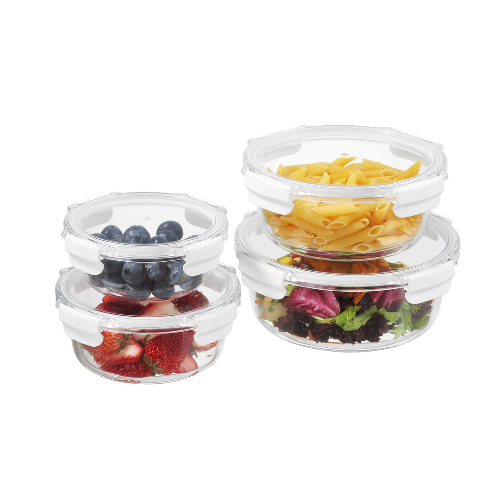Better Homes & Gardens Round Glass Food Storage Container with Tritan Lid. Set of 4, 8 Pieces - Image 2