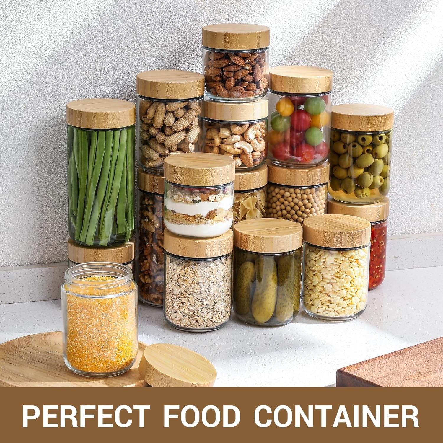 4-Pack 16oz Glass Jars with Airtight Lids, Overnight Oats Containers, Food Storage Containers for Snacks Yogurt Spice... - Image 5