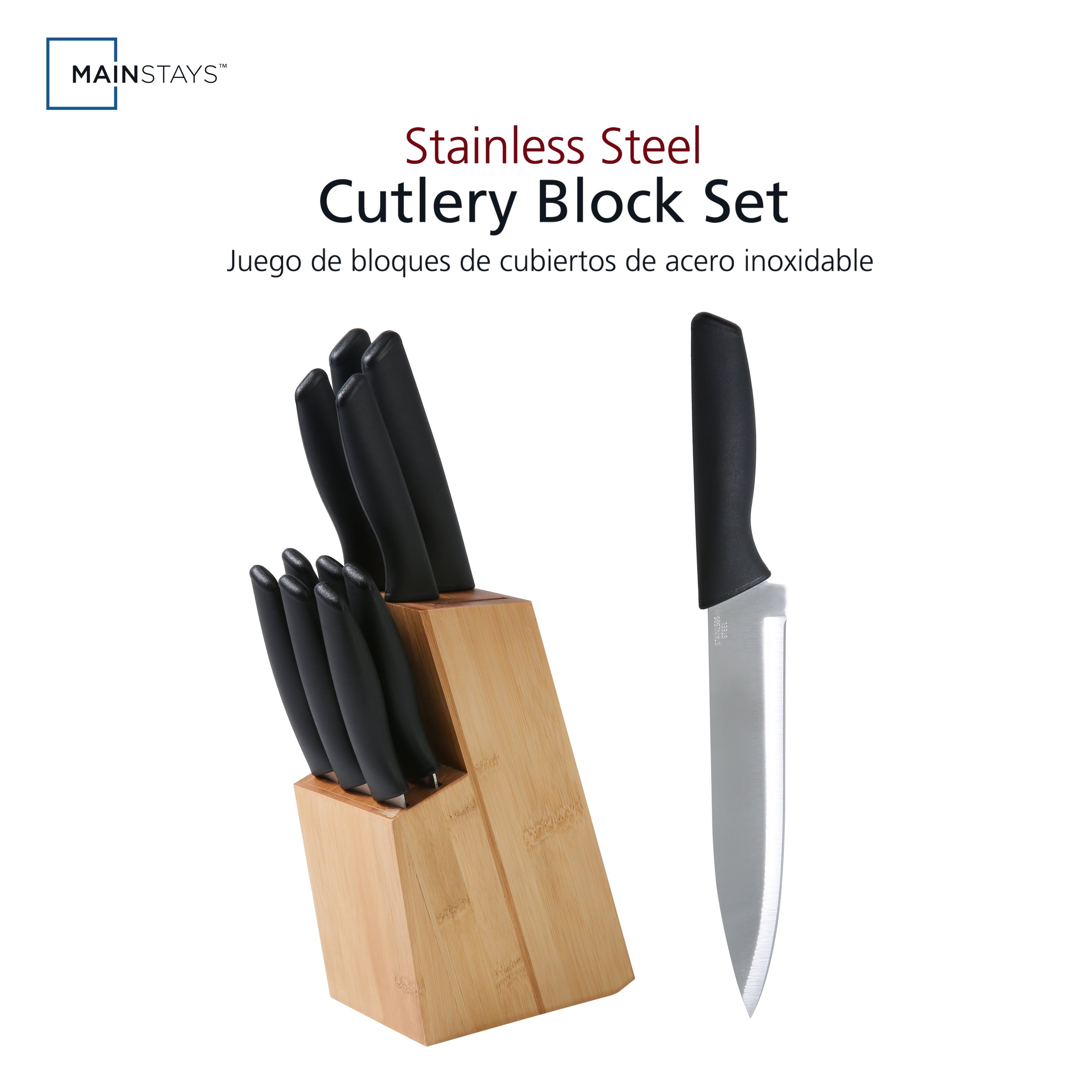 12 Piece Cutlery Set with Soft Grip Handles and Bamboo Storage Block - Image 5