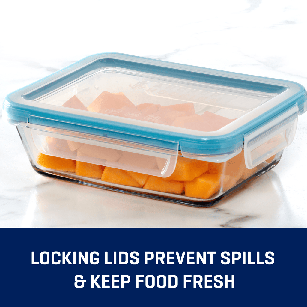Locking Lid Glass Food Storage Containers, 3.75 Cup Rectangular - Image 4
