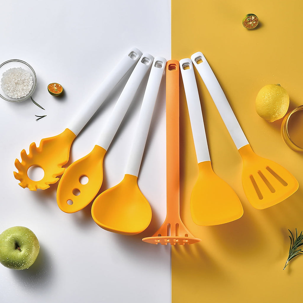 6 Pcs Silicone Cooking Utensils Set, Non Scratch & Non Stick Cooking Utensils Set Heat Resistant Cookware Kitchen Gad... - Image 5