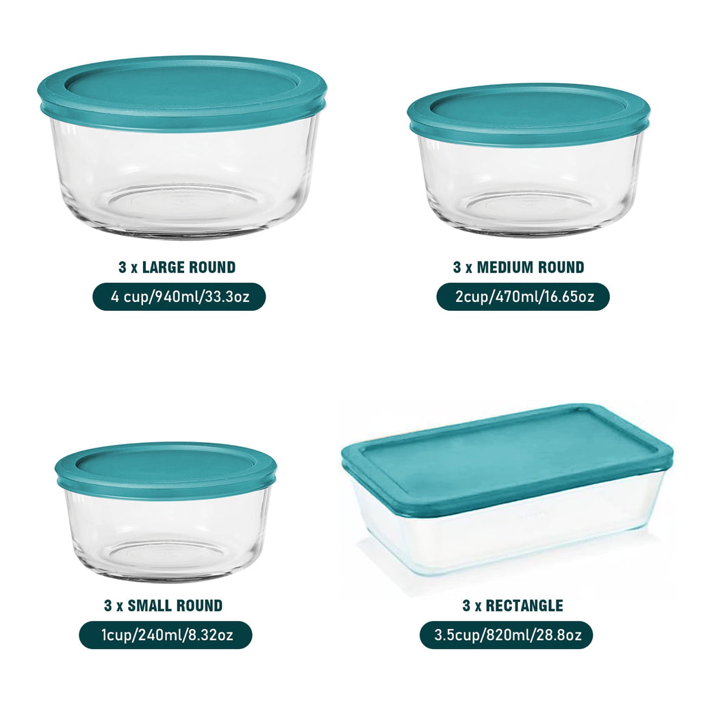 24Pcs Glass Food Storage Containers with Lids(12 Containers & 12 Lids), Stackable Airtight Meal Prep Lunch Boxes Bowl... - Image 2