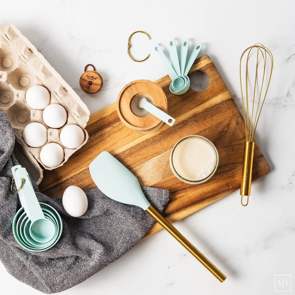 Styled Settings Teal & Gold Silicone Cooking Utensils Set with Holder - Image 6