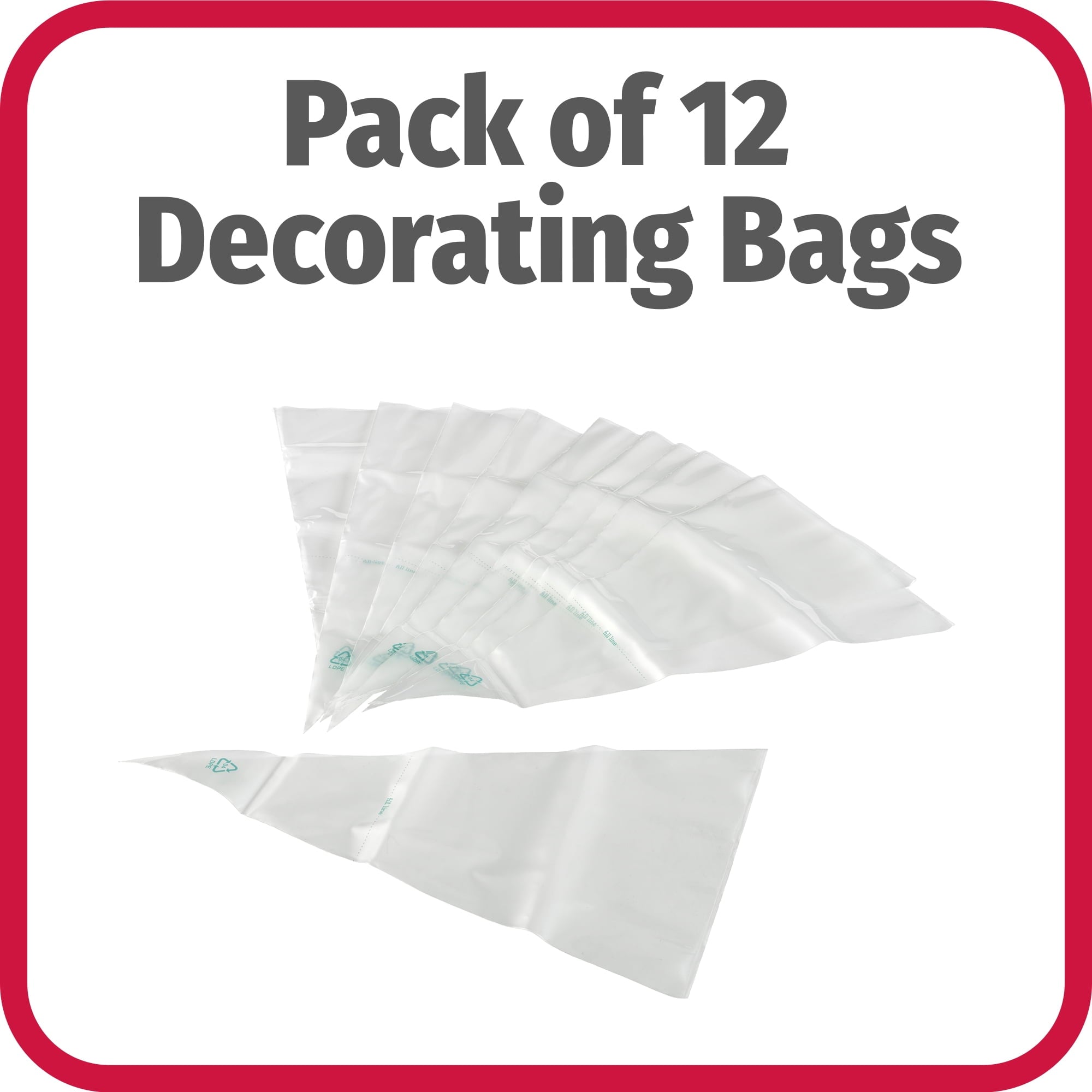 Way To Celebrate 12 Count Clear Disposable Decorating Bags, 12 inch - Image 2