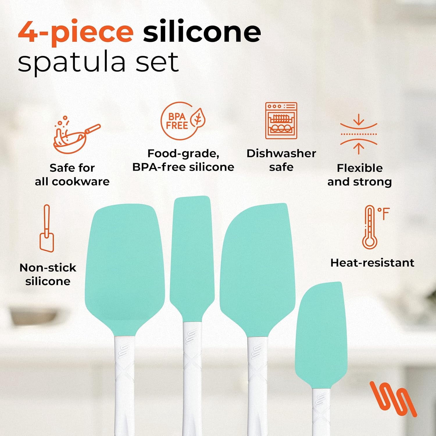 Mistralli 4Piece Silicone Nonstick Spatula Set - Image 4
