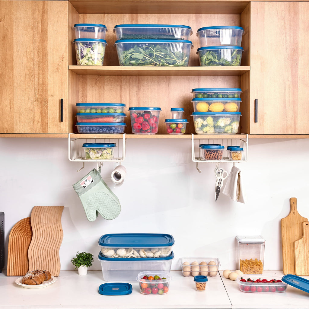 Reusable Food Storage Containers Set, Multi-Size, Plastic, 34 Pieces, 17 Containers and 17 Lids, Ideal for Snacks & M... - Image 6