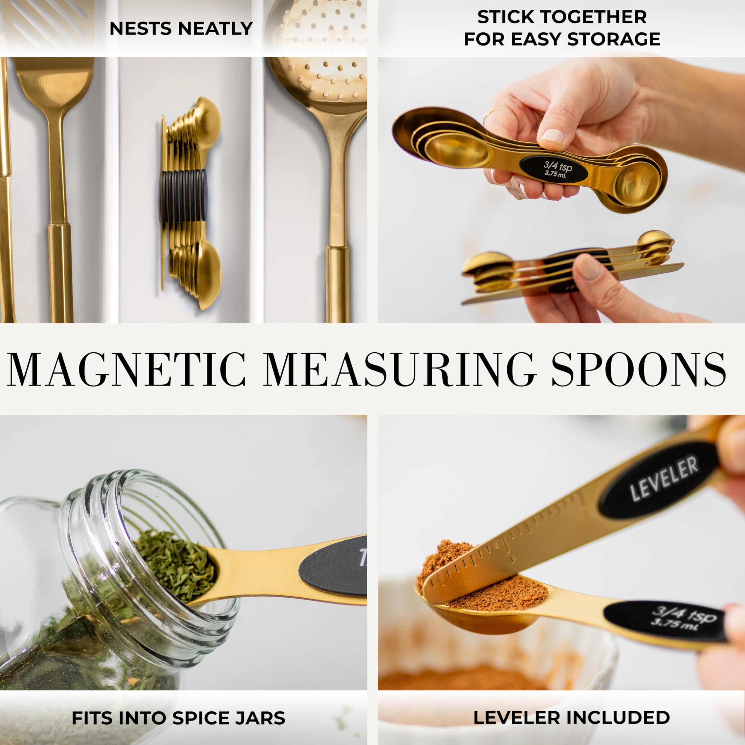 Black and Gold Kitchen Utensils Set - 15 Piece Set Includes Gold and Black Silicone Cooking Utensils with Gold Utensi... - Image 4