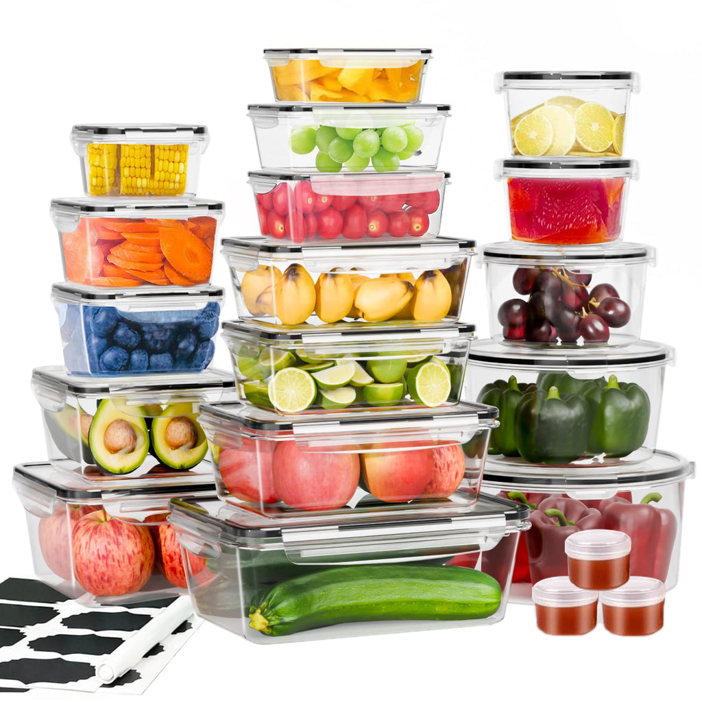 Containers with Airtight Lids: 44 PCS Large Kitchen Containers for Pantry Organizers and , BPA-Free Meal Prep Contain...