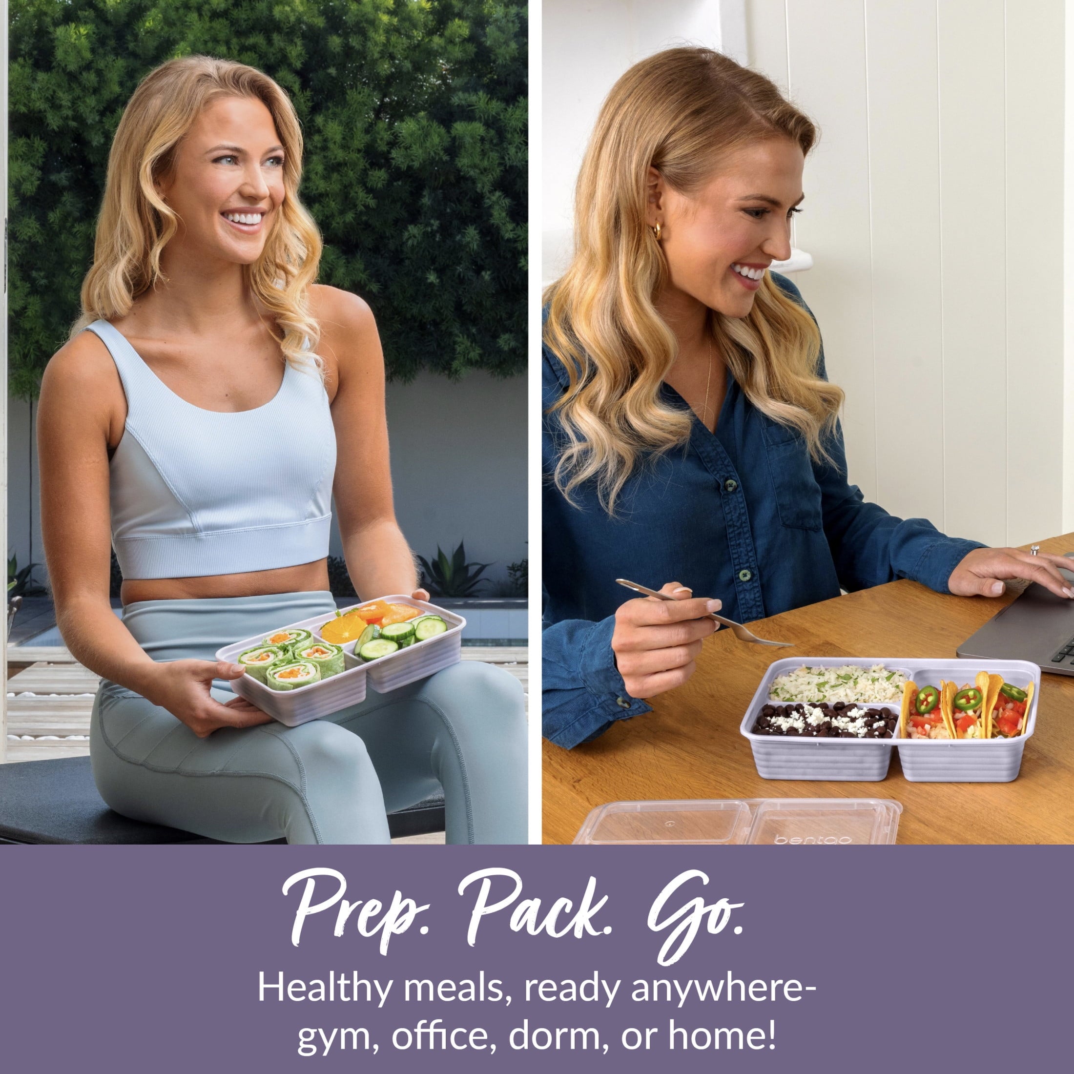 Bentgo Prep 3-Compartment Meal Prep Containers with Lids, PFAS & BPA Free Materials, Durable, Microwave, Freezer, & Dishwasher Safe To Go Fo - Image 3