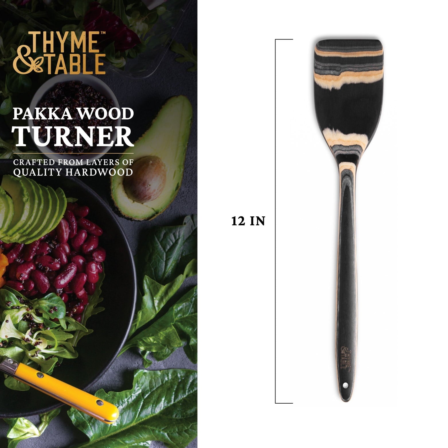 Thyme & Table Pakka Wood Turner, Black - Image 3