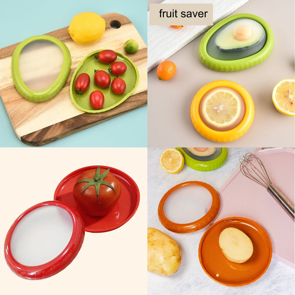 4Pcs Reusable Silicone Fruit Storage Box Covers Onion Storage Avocado Saver Containers for Fridge, Vegetable Keepers Food Savers Kitchen Gad - Image 4