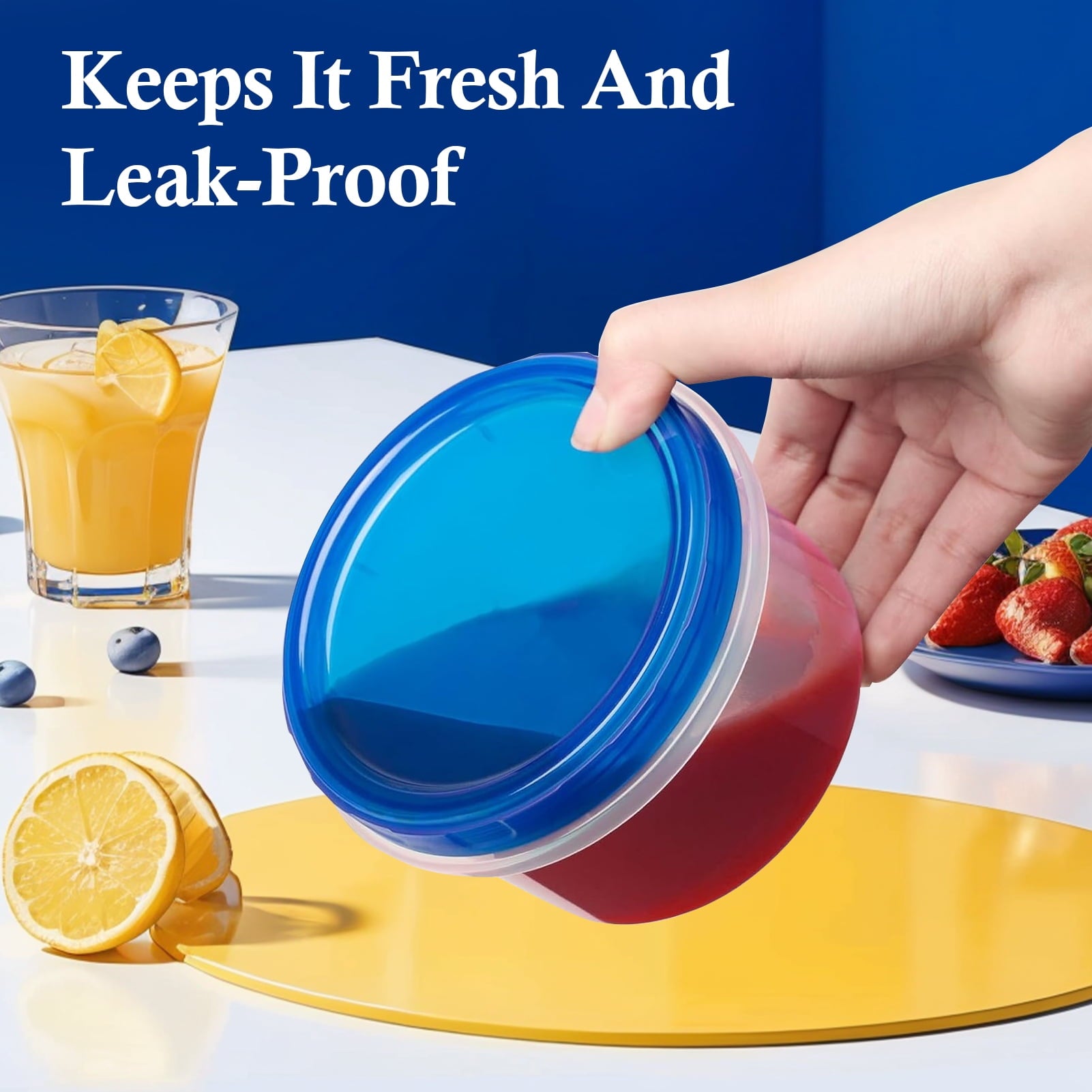 [12 oz] Reusable Freezer Storage Container Sets with Airtight Twist Top Lid, Round BPA-Free Plastic Containers for Ki... - Image 3