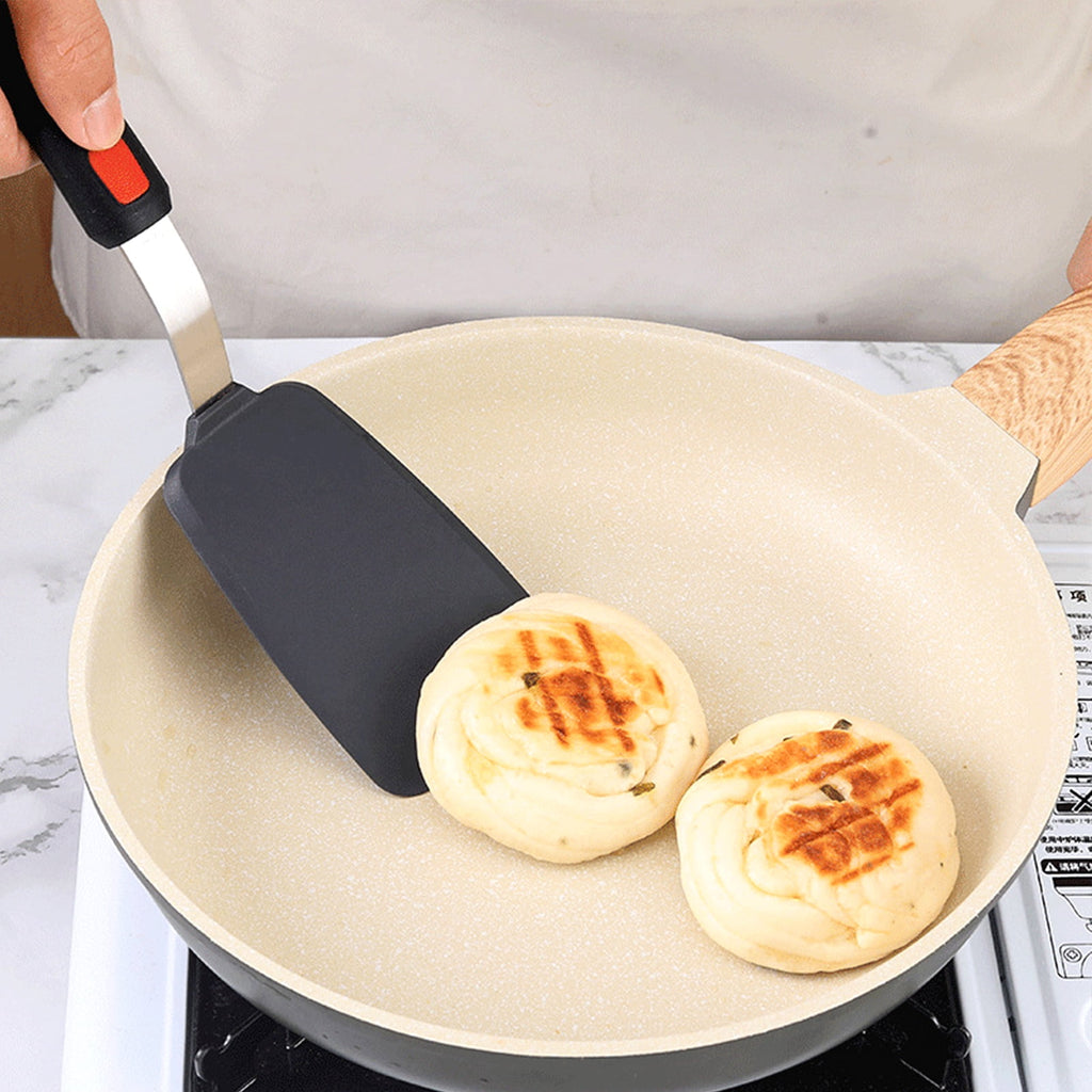 4-Pack Resistant Silicone Spatula Set - Safe Nonstick Kitchen Utensils for Cooking, Free Rubber Turner for Eggs, Panc... - Image 4
