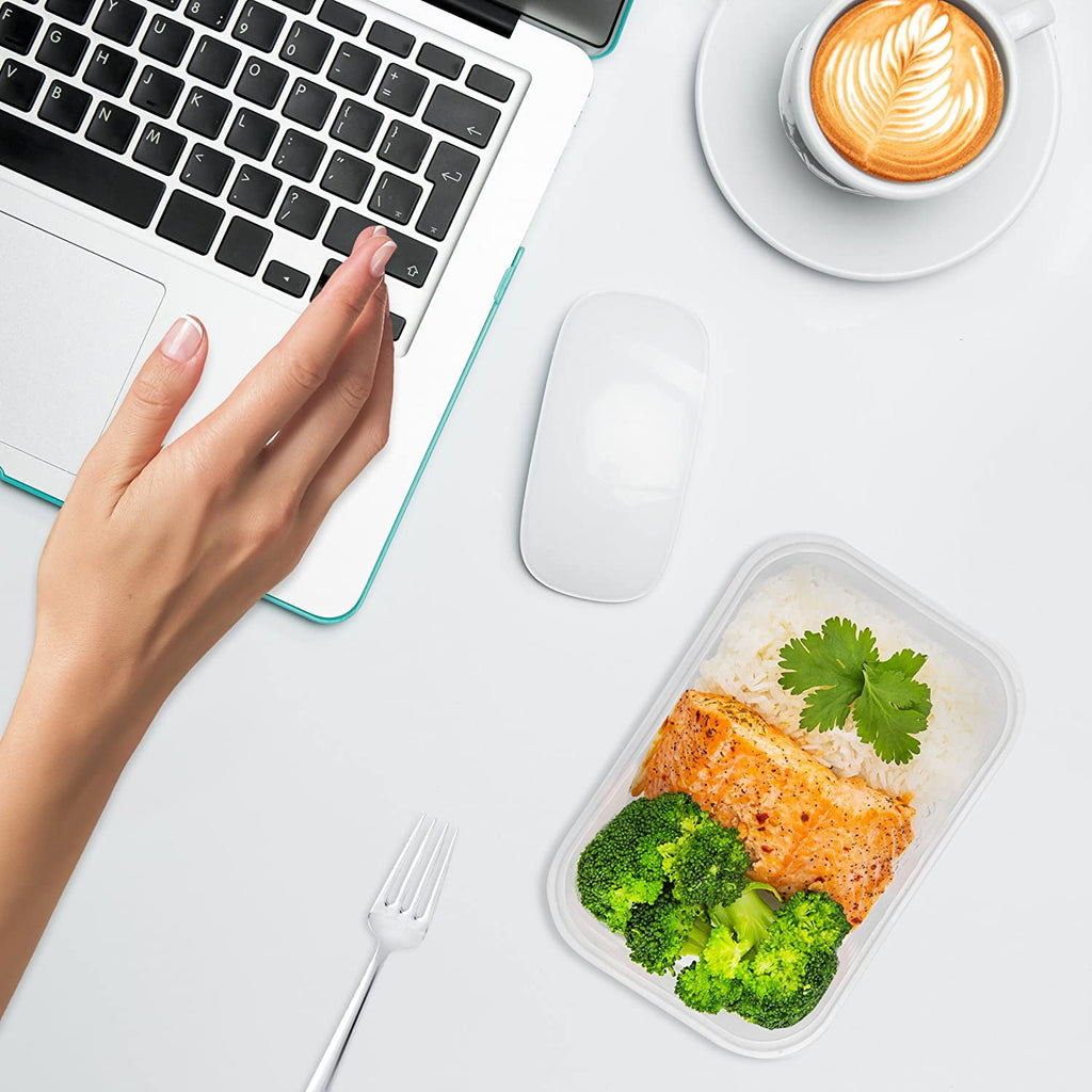 50 pack Plastic Food Storage Container 25 Oz 100% BPA-free - Reusable Plastic Containers with Lids - Image 5