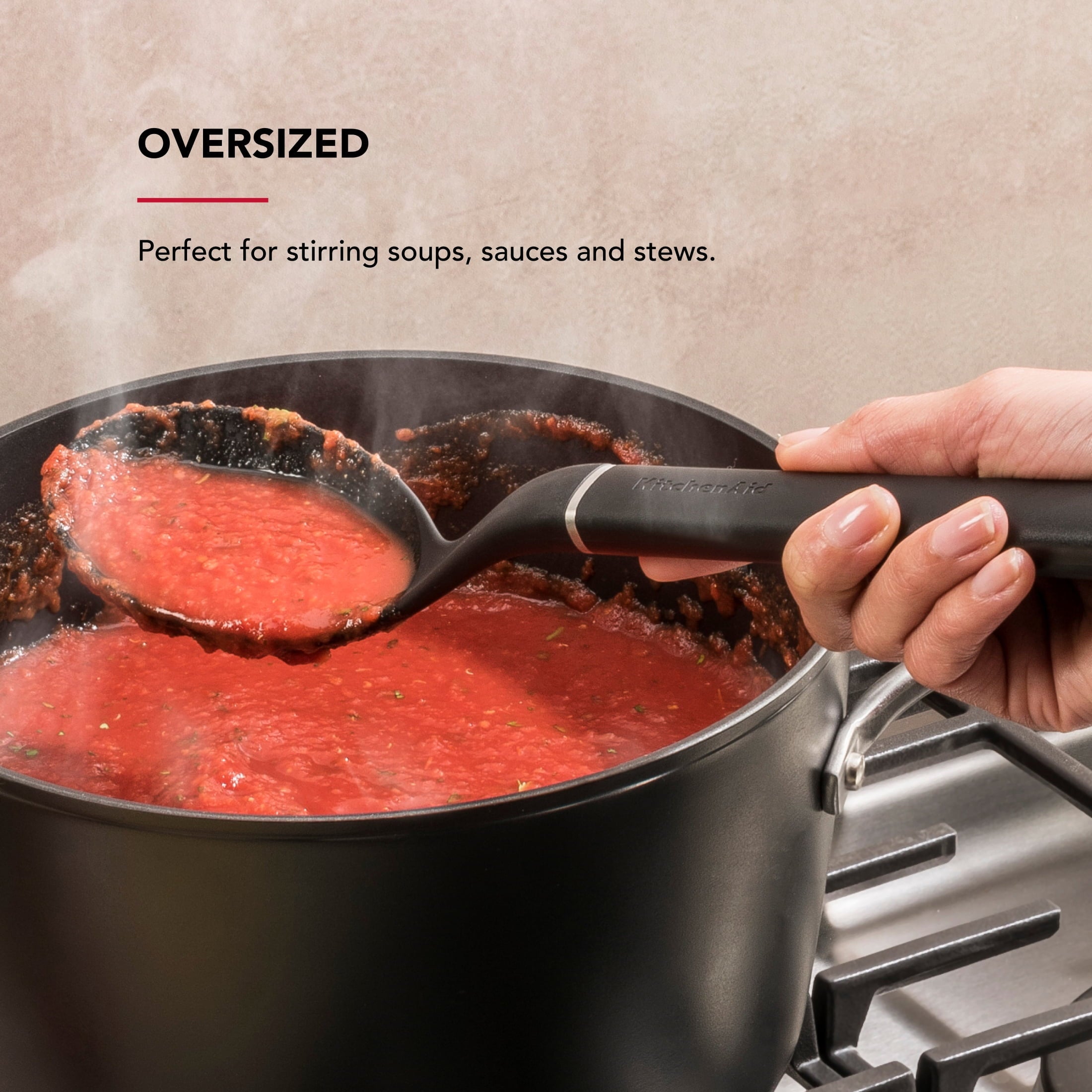 KitchenAid 3-Piece Cooking Utensils Set with Ergonomic Handles, Black - Image 4