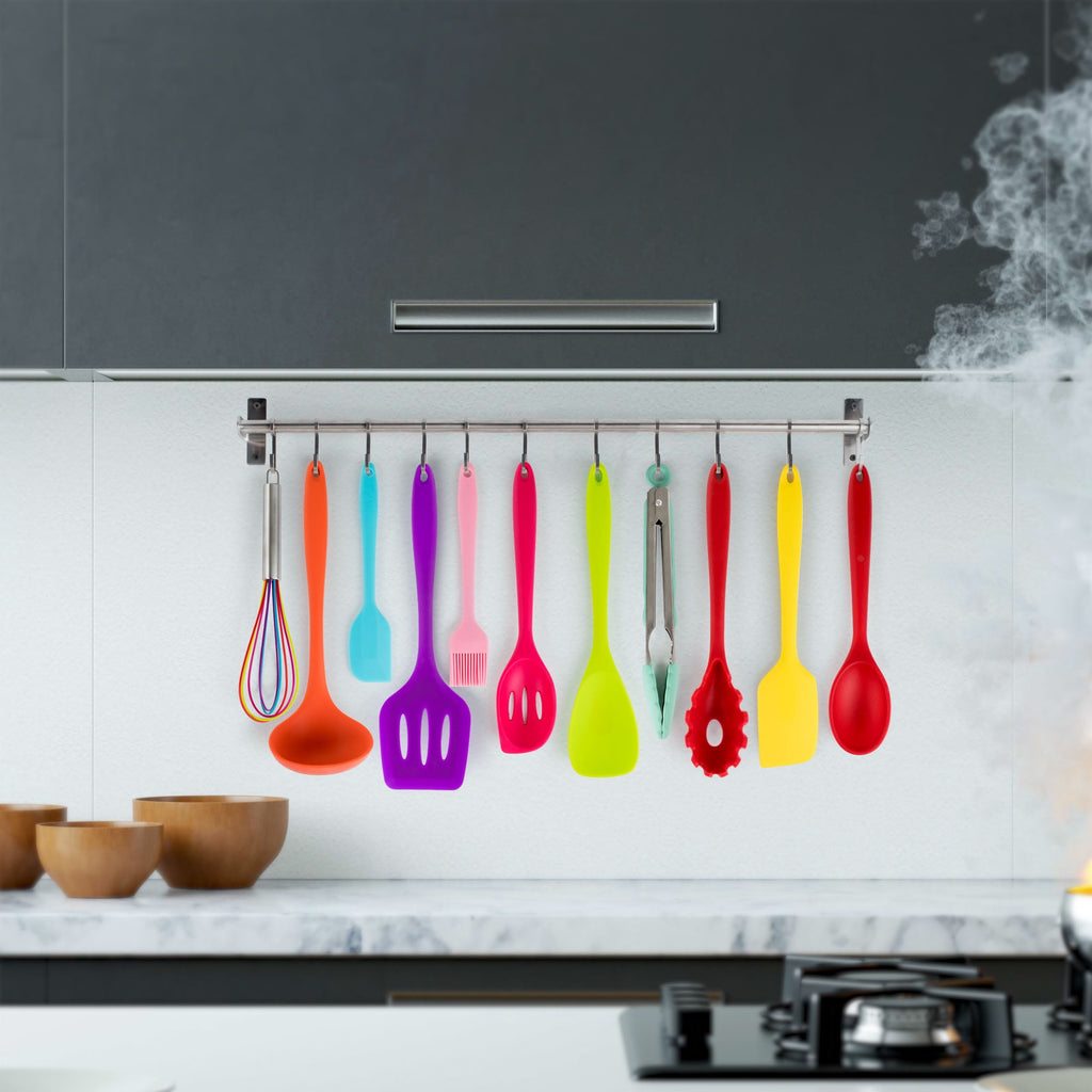 MegaChef Mulit-Color 12 Piece Silicone Cooking Utensils - Image 3