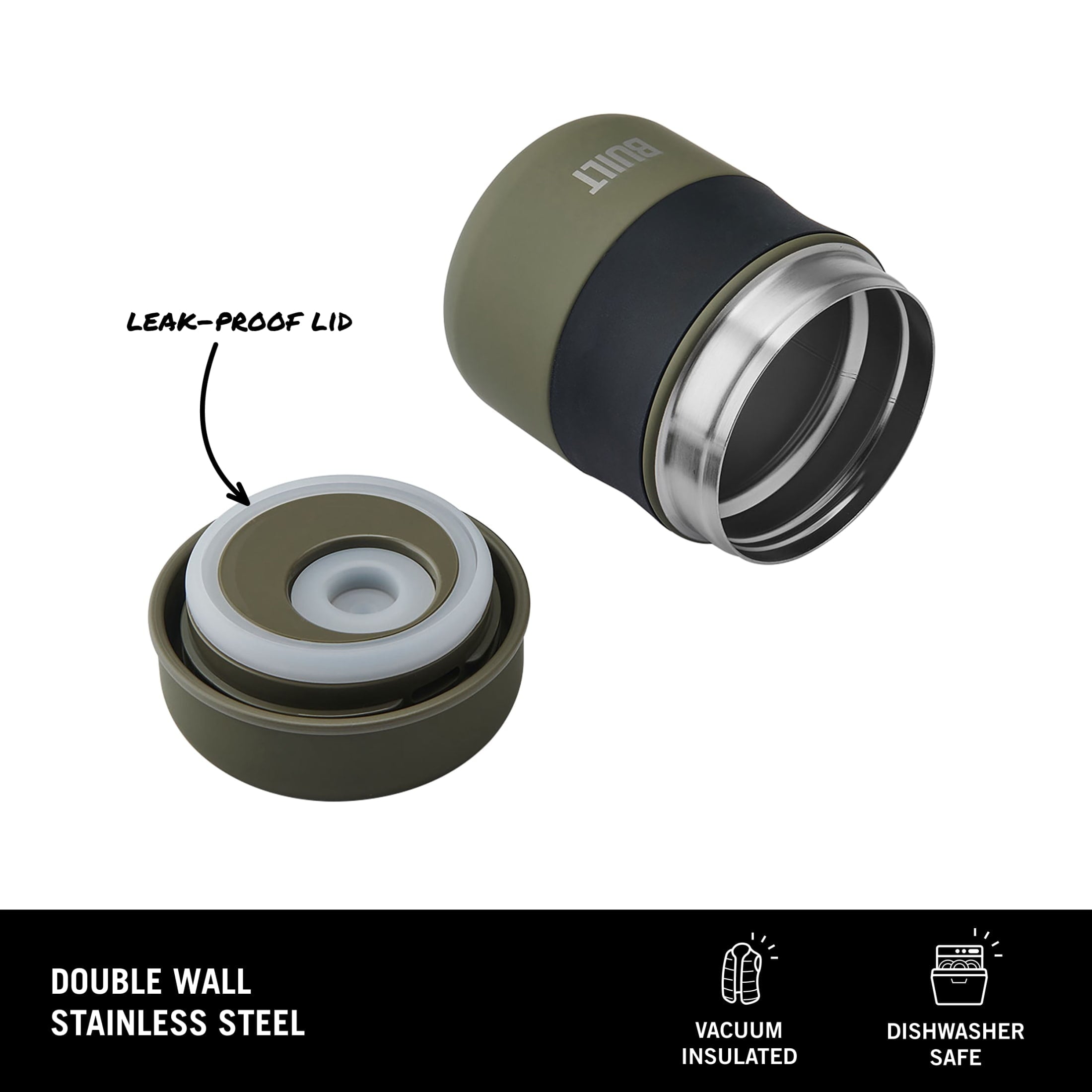10 oz Double-Wall Vacuum Insulated Food Jar, Sage Green - Image 3