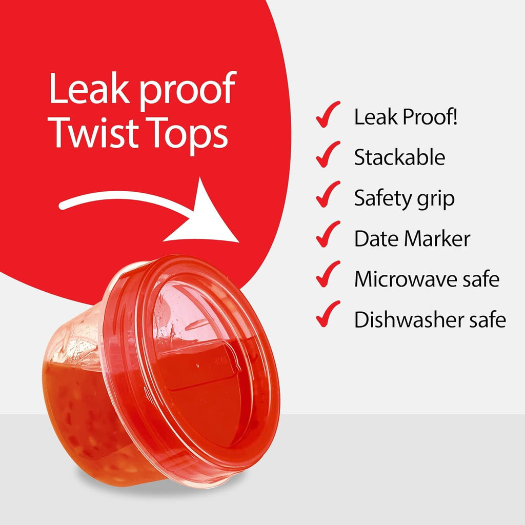 4 Oz Twist Cap Meal Prep Containers Reusable Food Storage Containers with Lids, 6-Pack - Image 5