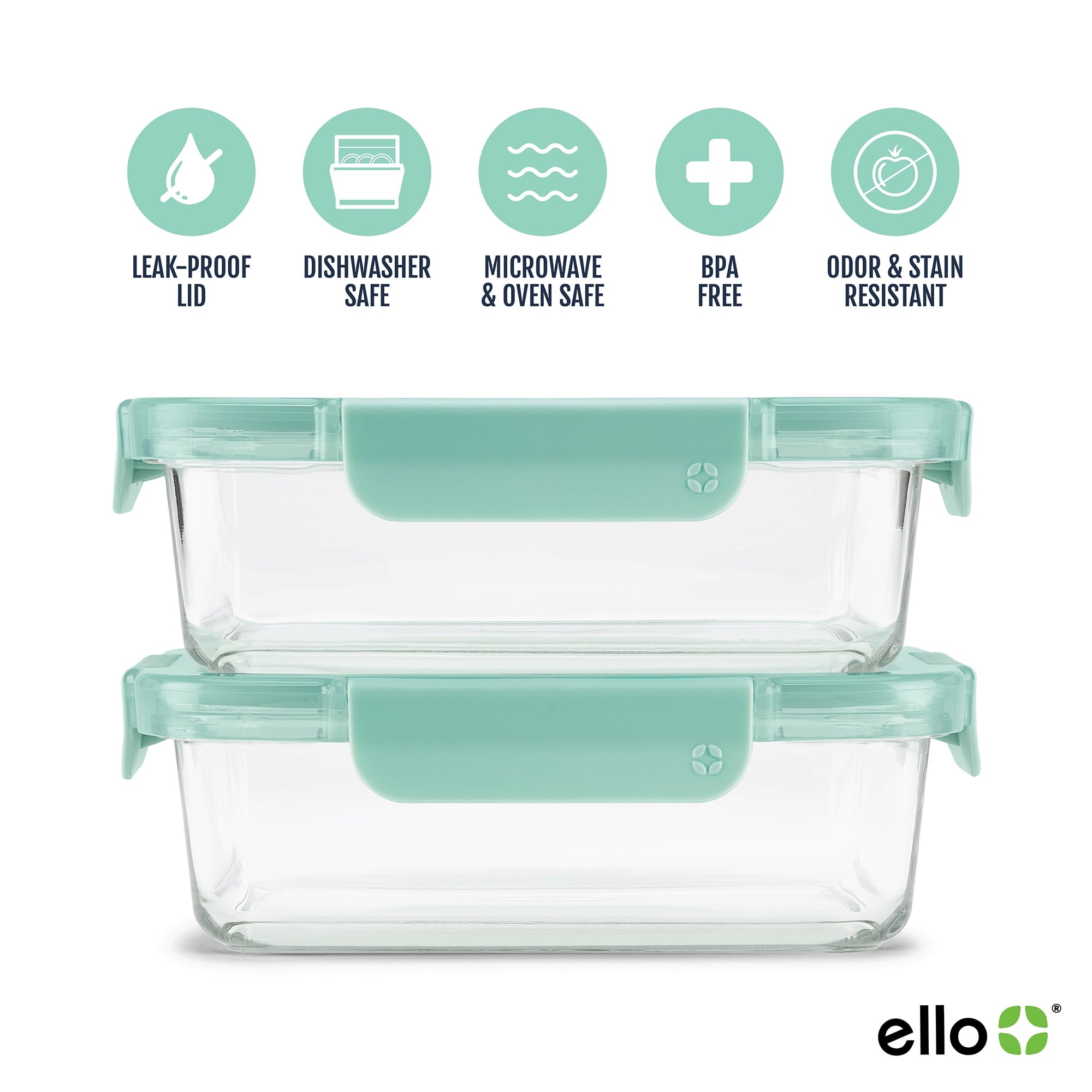 Color Lock 3.4 Cup 2 Pack Glass Meal Prep Containers with Locking Lids - Image 4