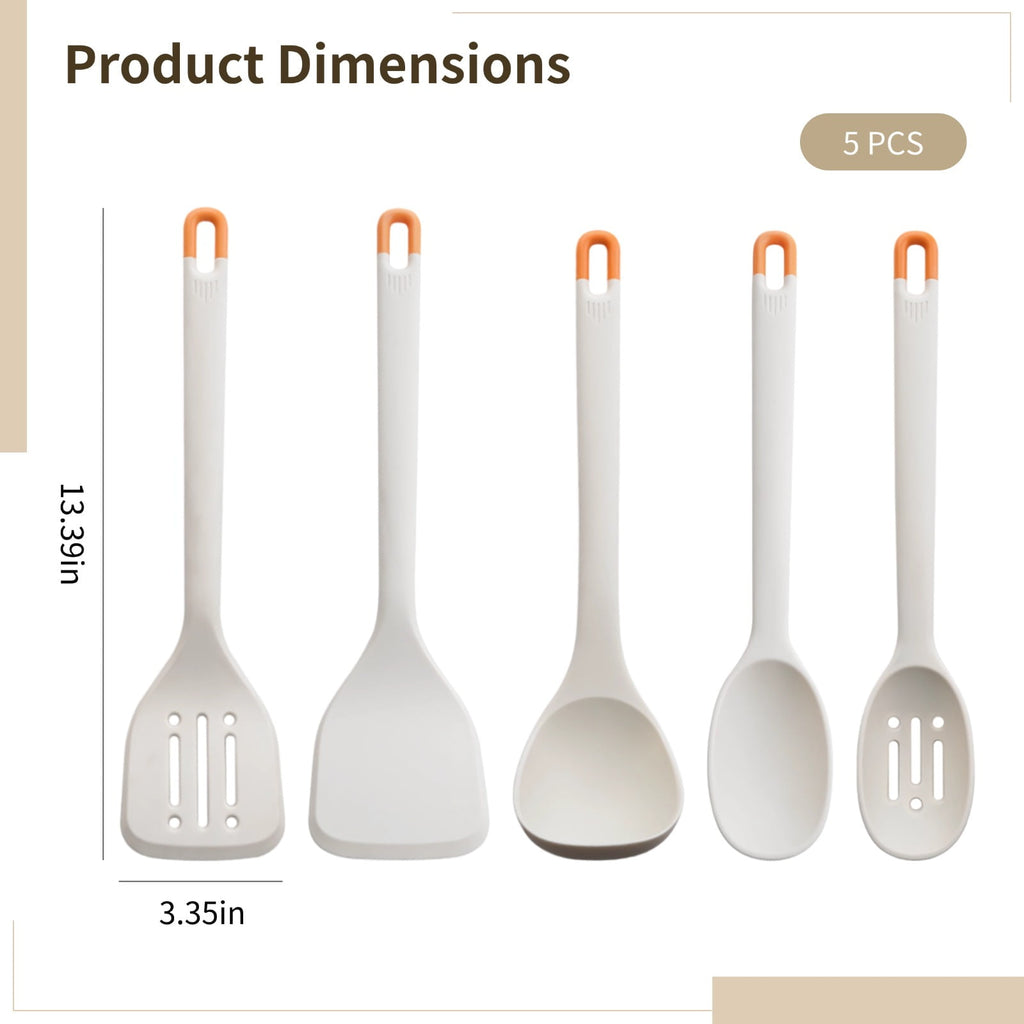 5 Pcs Silicone Cooking Utensils Set,High Heat Resistant Kitchen Utensil Set,Non-Stick Cookware Safe,BPA-Free,Ergonomic Grip Design for Every - Image 4