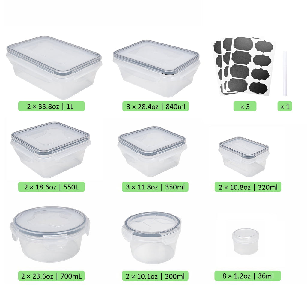 Containers with Airtight Lids: 52 PCS Kitchen Containers for Pantry Organizers and , BPA-Free Meal Prep Container wit... - Image 2