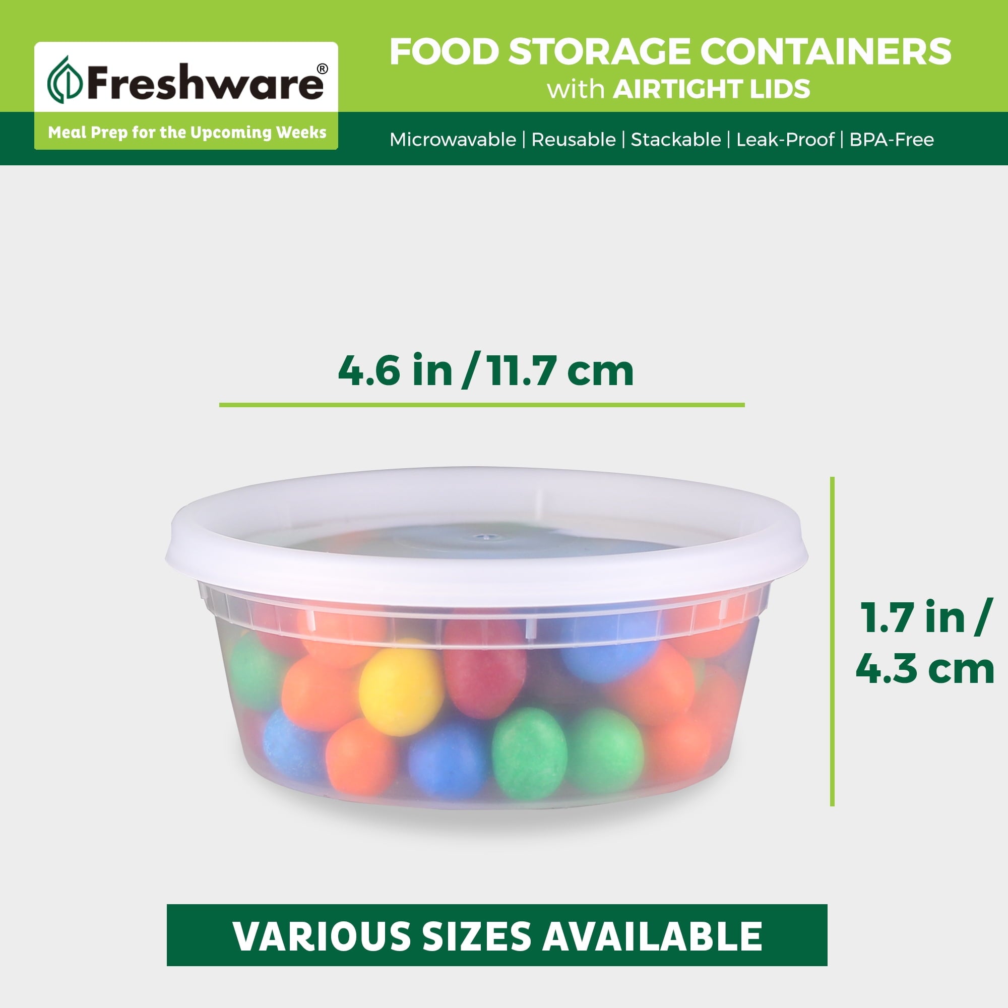 Plastic Containers with Lids, 8oz, 50-Pack - Image 3