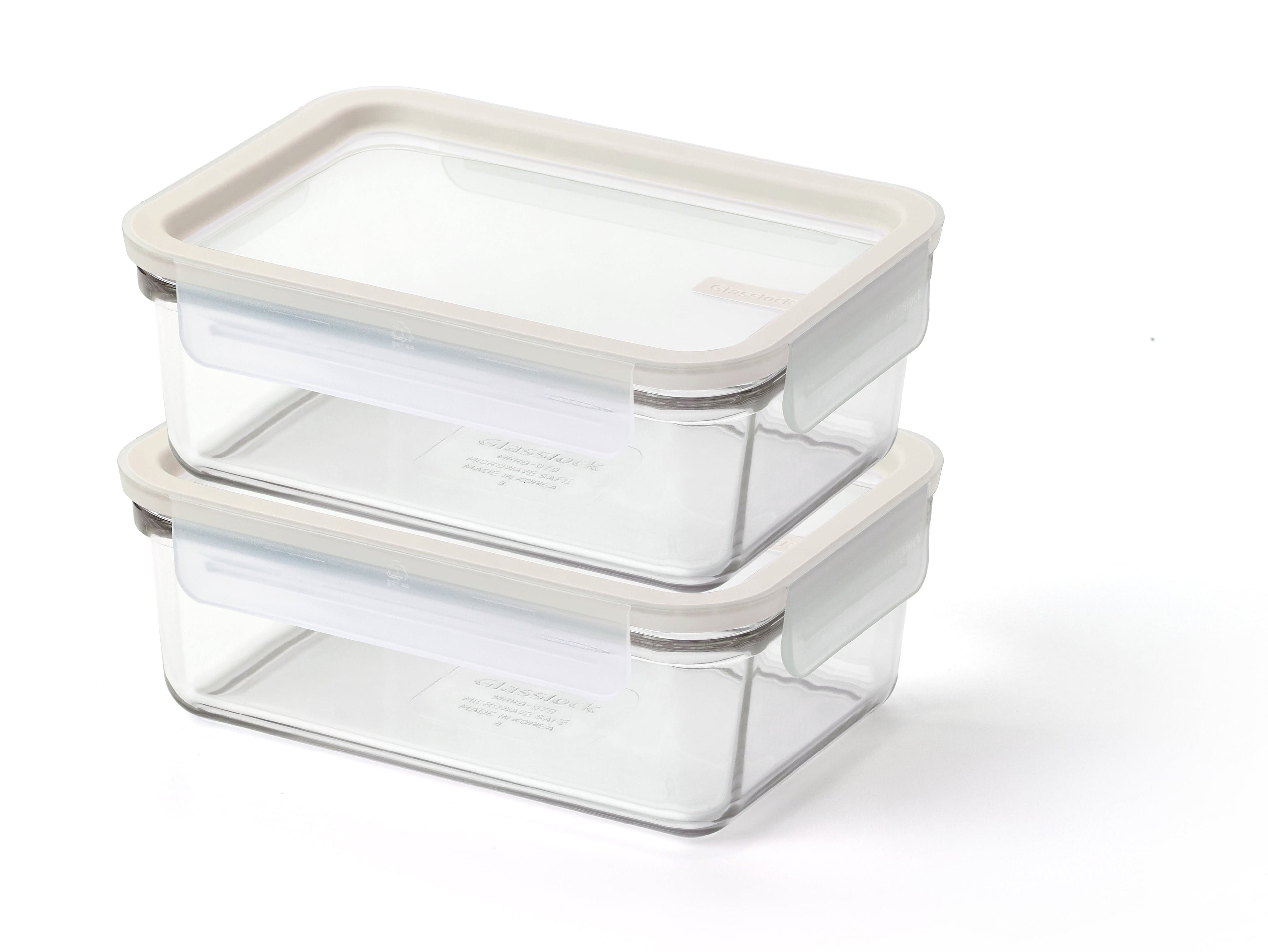 3 Cup Rectangle Glass Food Storage Containers with Lids, Set of 2, Clear - Image 2