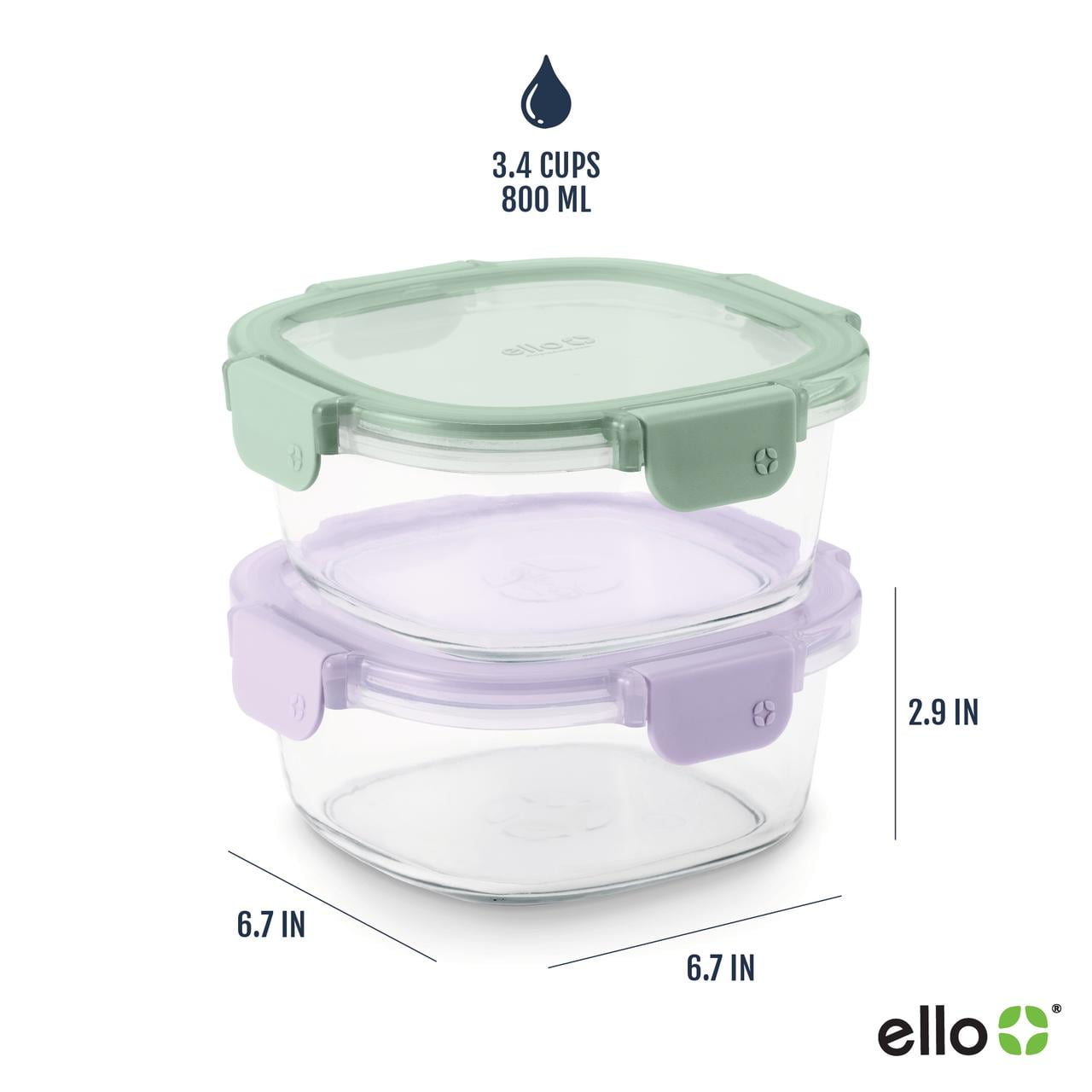 Color Lock 3.4 Cup 2pk Round Glass Meal Prep Containers - Image 6