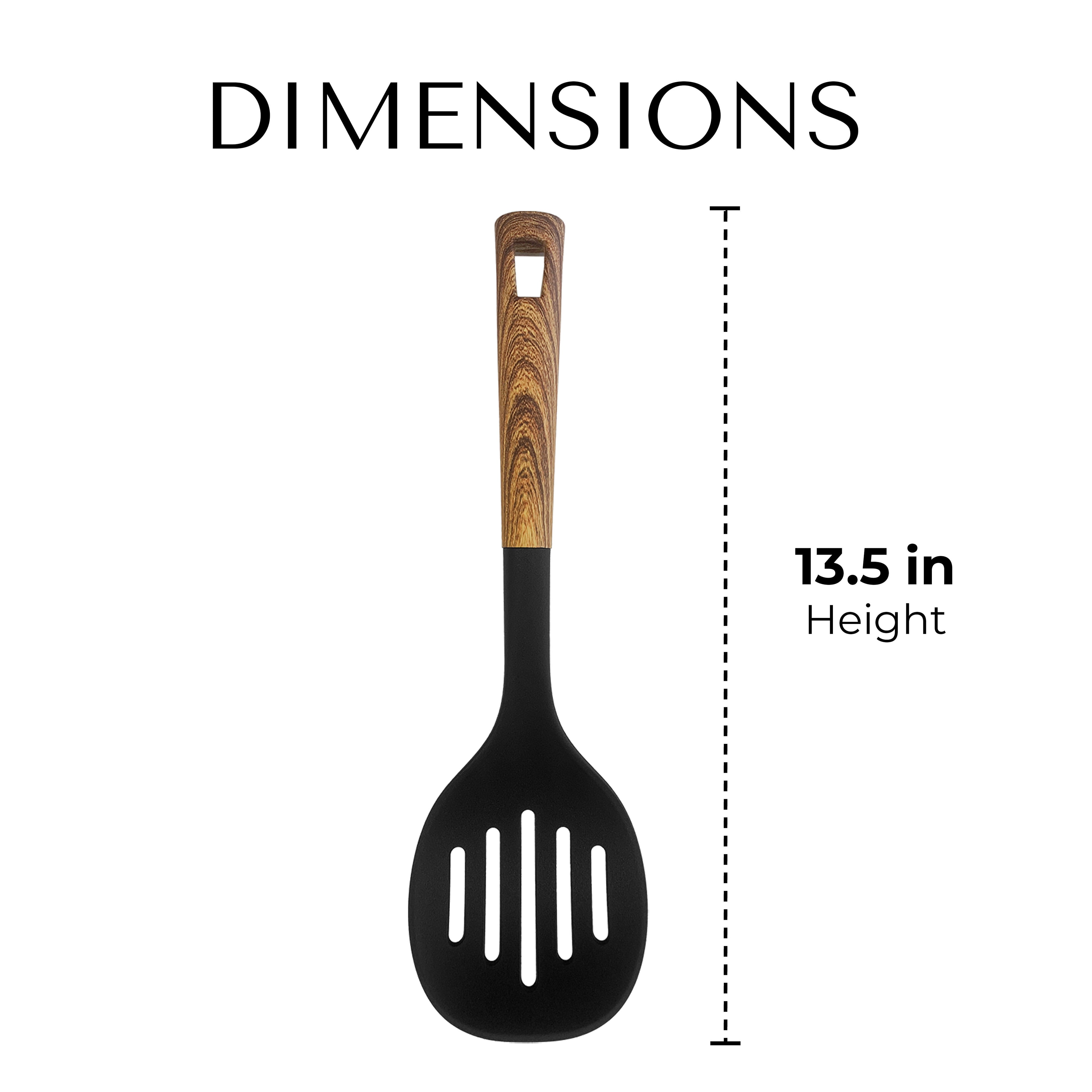 6 Pcs Kitchen Utensils Set, Heat Resistant Nylon Cooking Spoons Set for Nonstick Cookware with Wooden Coated Handles - Image 3