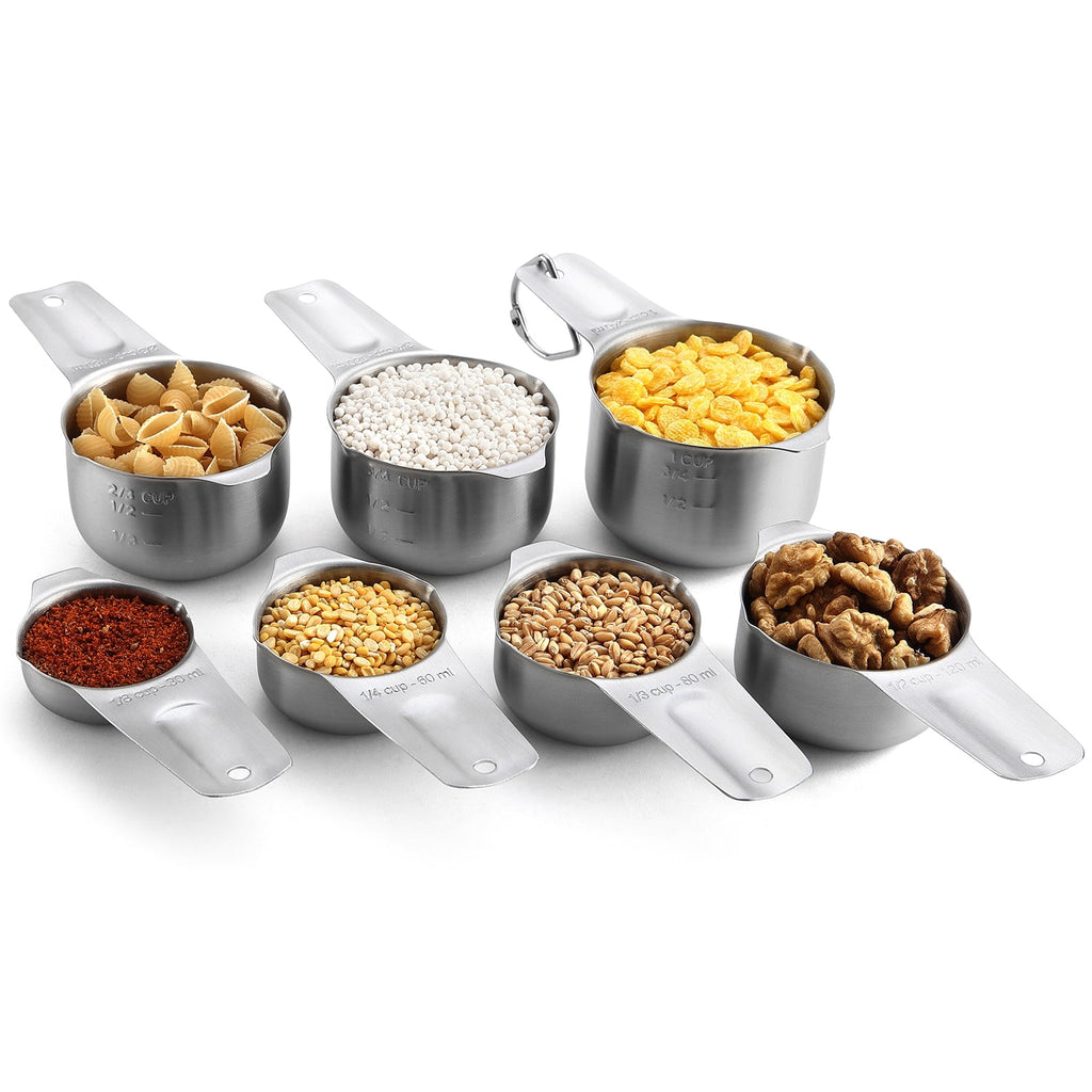 Stainless Steel Measuring Cups, Kitchen Tools with Easy to Read Markings for Measuring Dry or Liquid Ingredients, Set... - Image 3