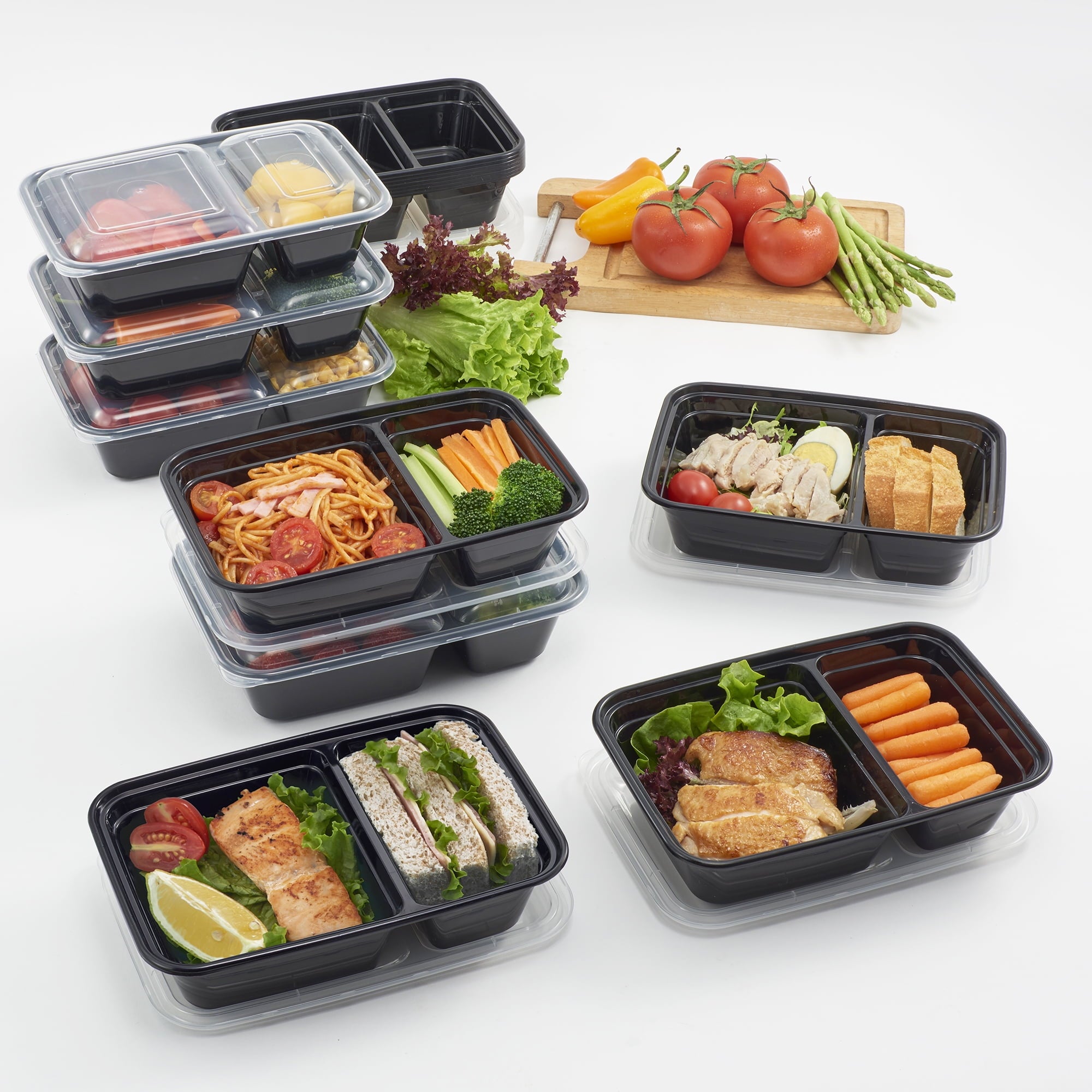 15-Pack Prep Containers with 2 Compartments and Lids, BPA-Free, Leak-Resistant, Microwave and Dishwasher Safe, Best U... - Image 3