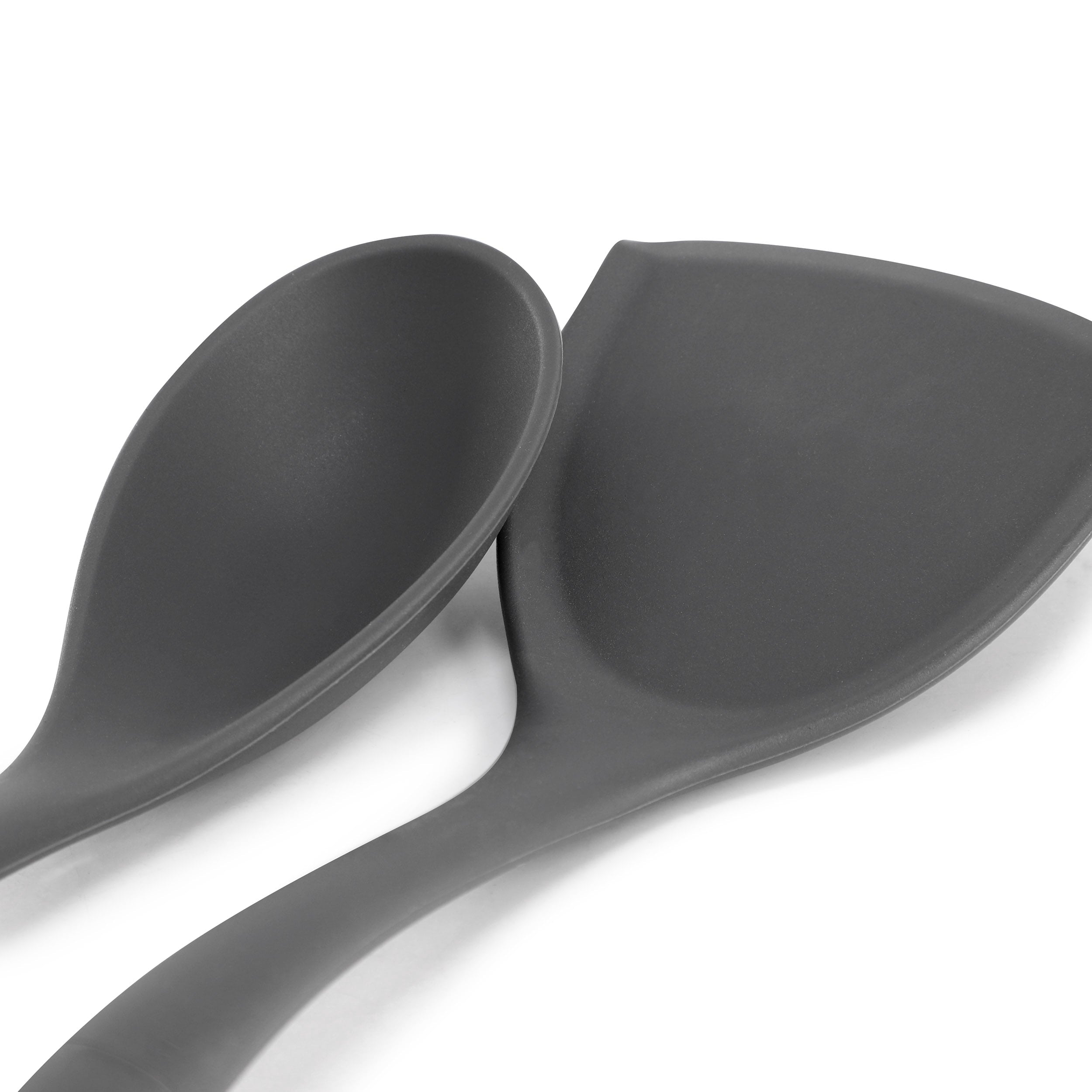 Oster Ridgecrest 2 Piece Silicone Kitchen Tool Serving Spoon and Turner Set in Gray - Image 3