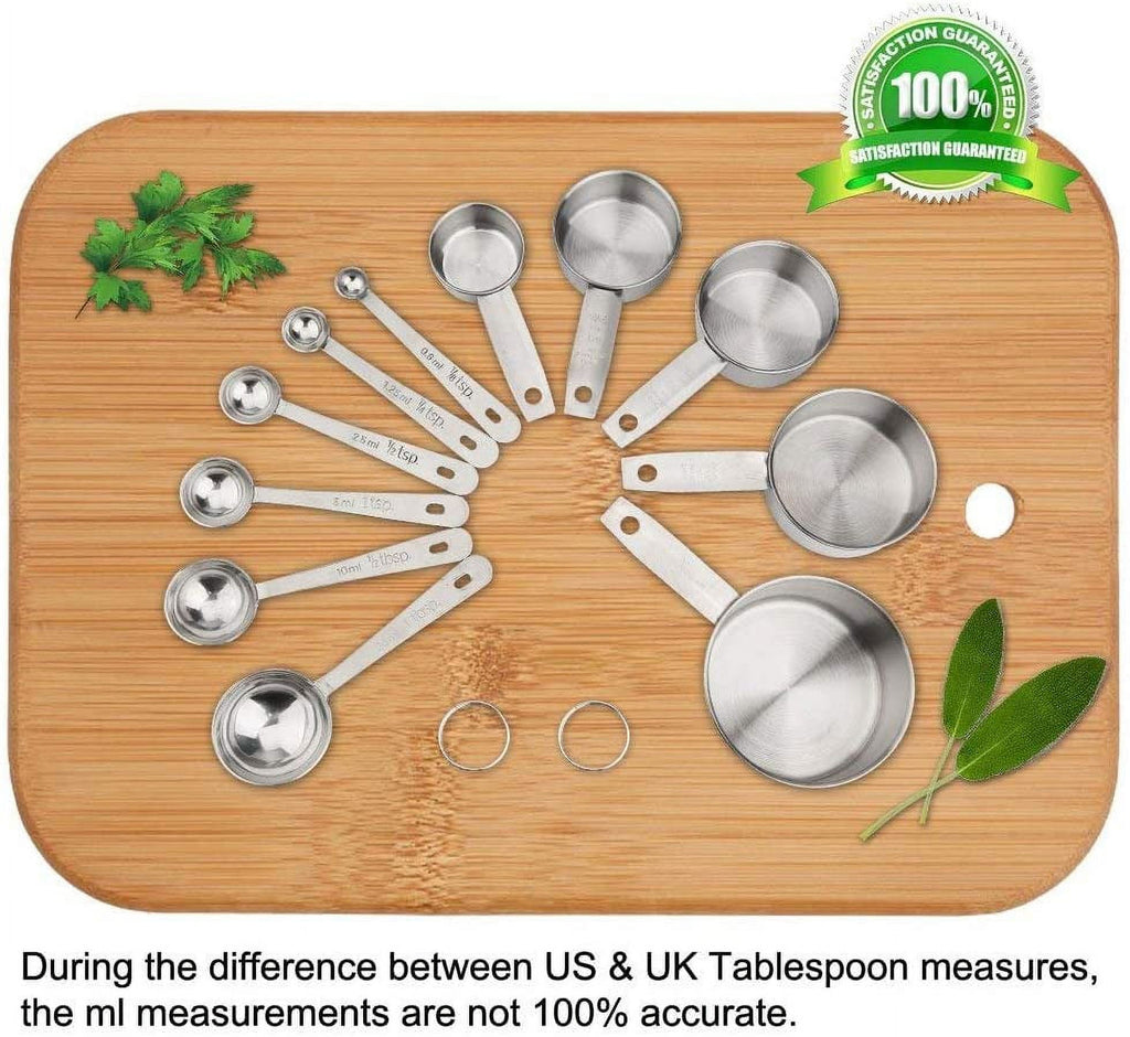 13-Piece Stainless Steel Measuring Cups and Spoons Set, 5 Stainless Steel Measuring Cups,6 Stainless Steel Measuring ... - Image 6
